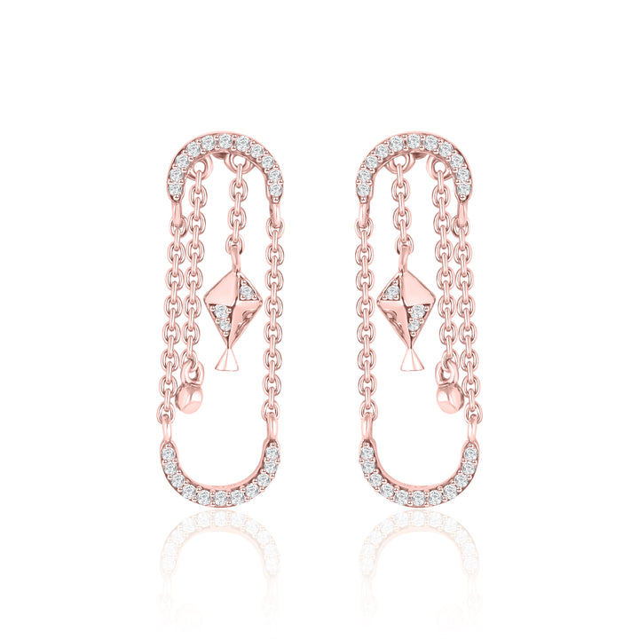 Kite Dangling Diamond Earrings