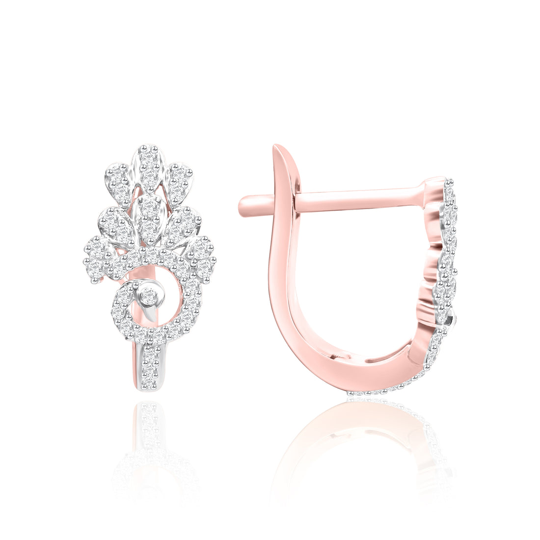 Peacock Loop  Diamond Earrings