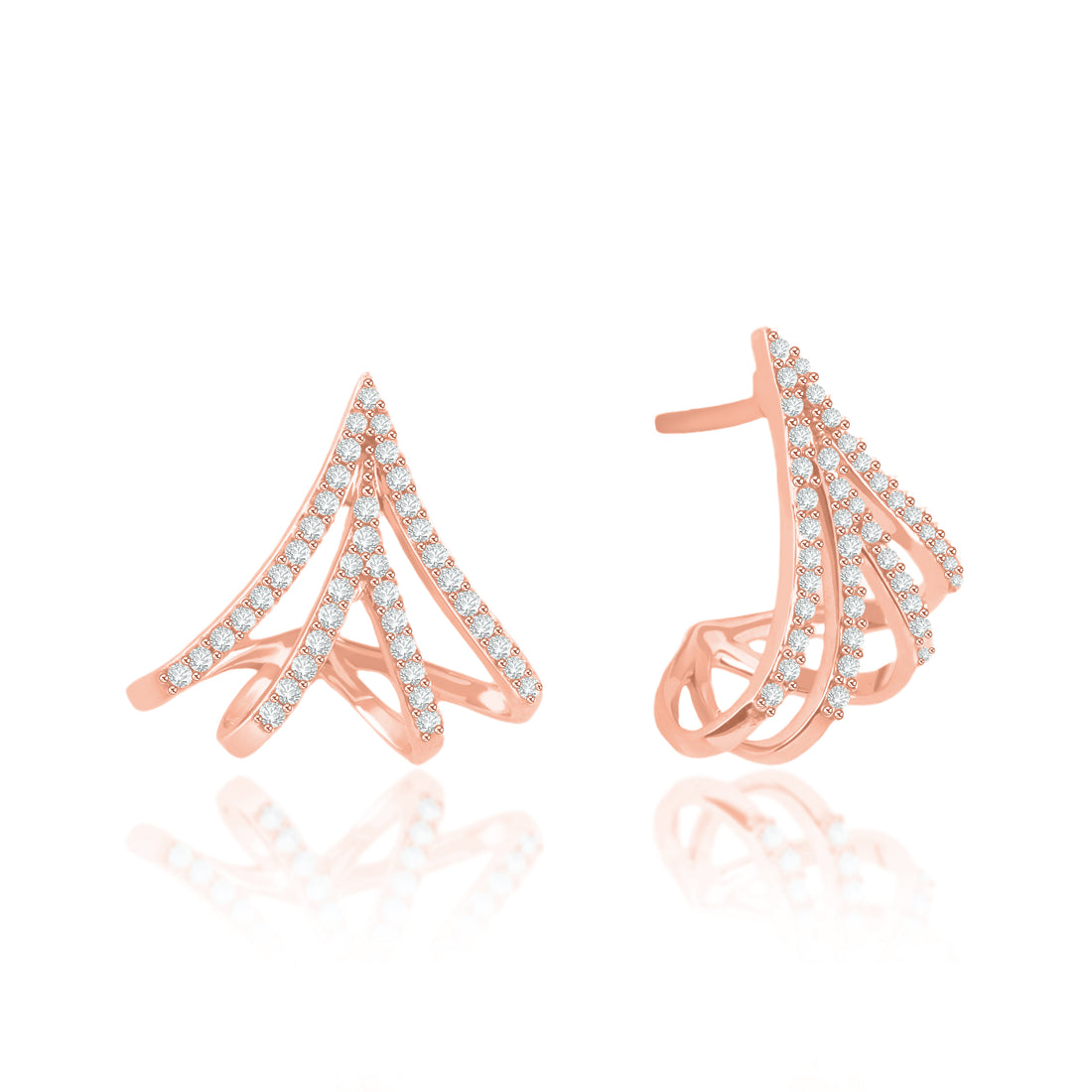 Olive Leaf Diamond Earrings