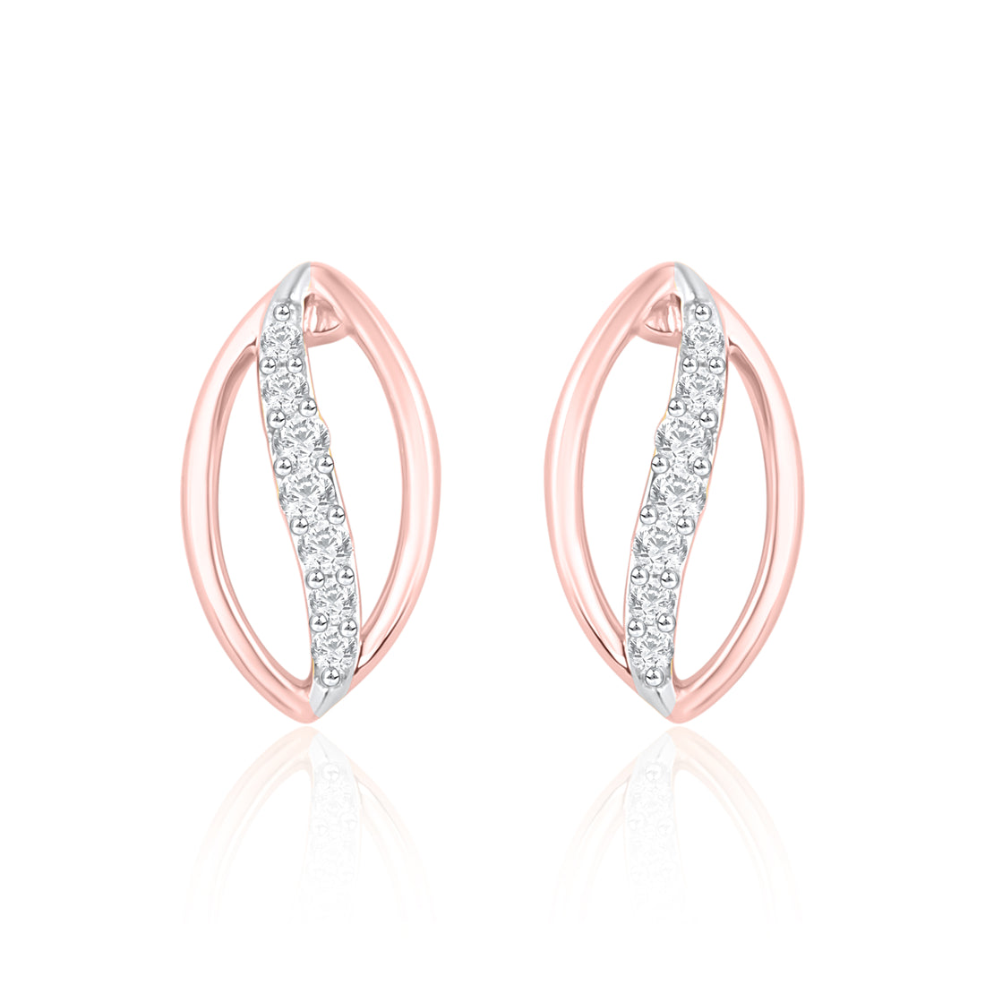 Autumn Leaves Stud Diamond Earrings