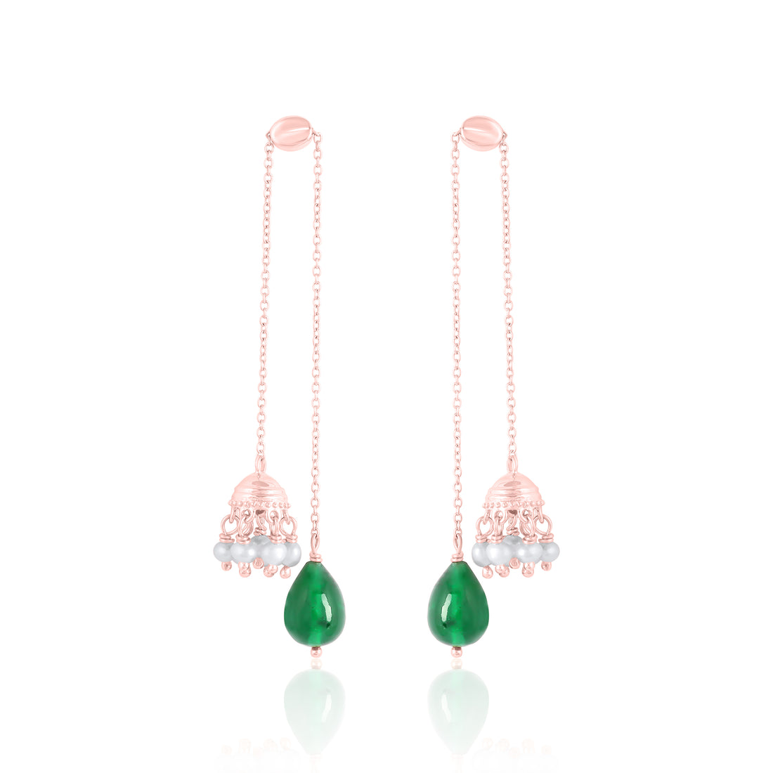 Daggling Chain Drop Diamond Earrings