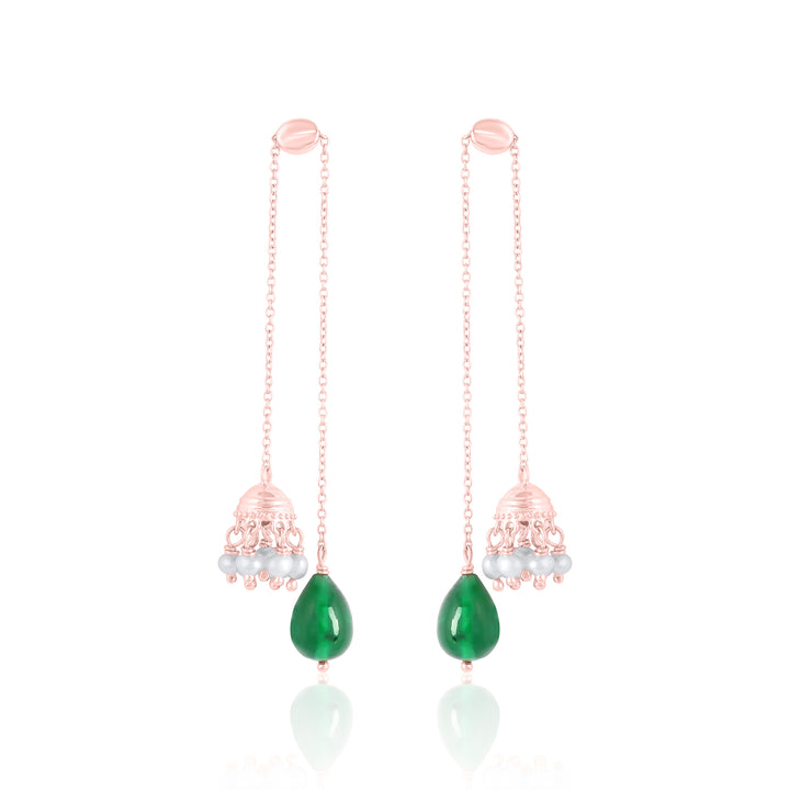 Daggling Chain Drop Diamond Earrings