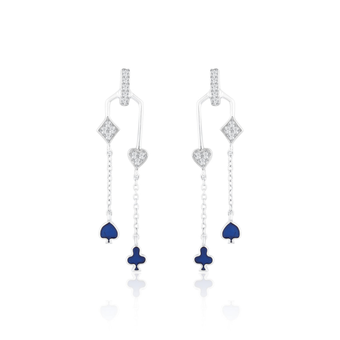 Threader Heart Diamond Earrings