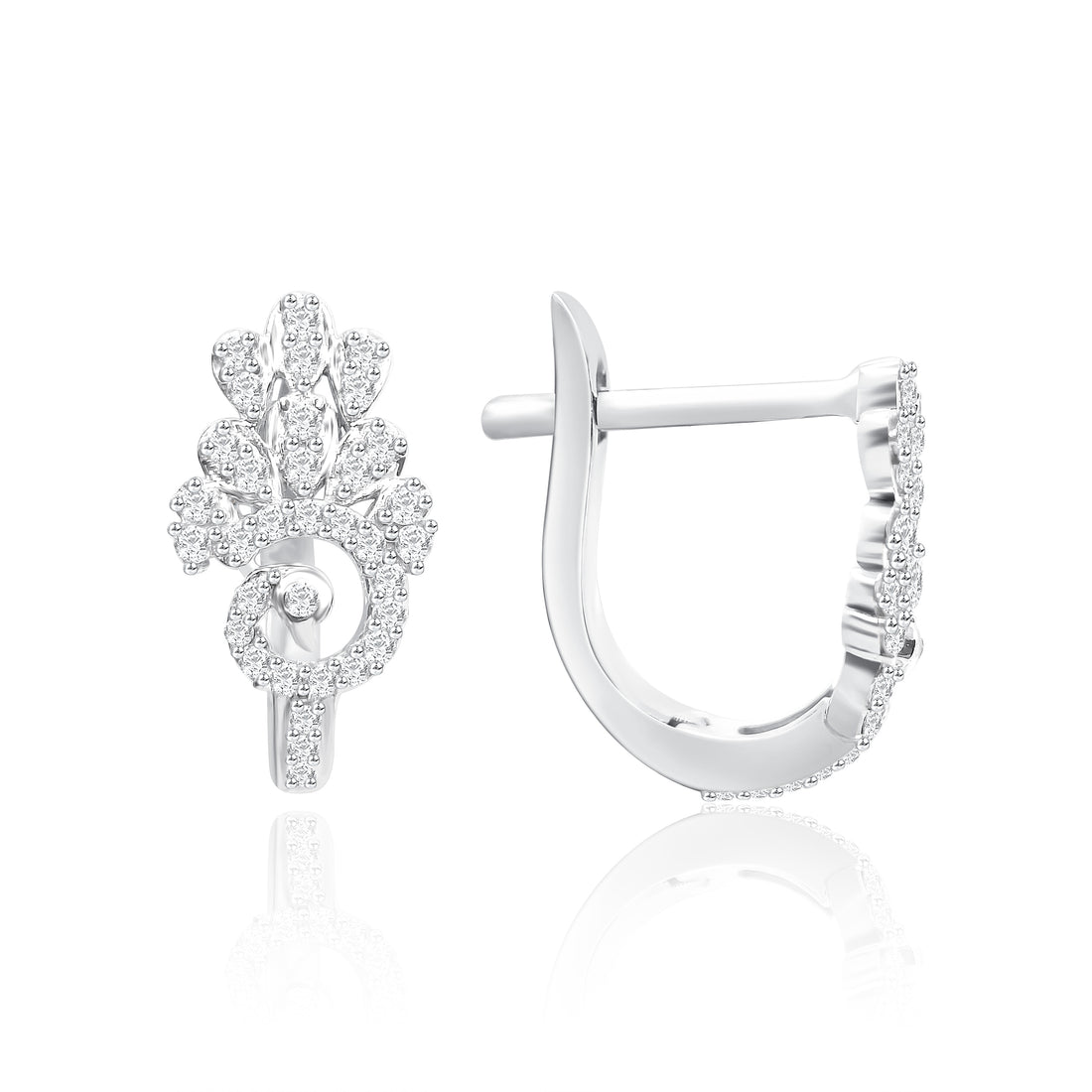 Peacock Loop  Diamond Earrings