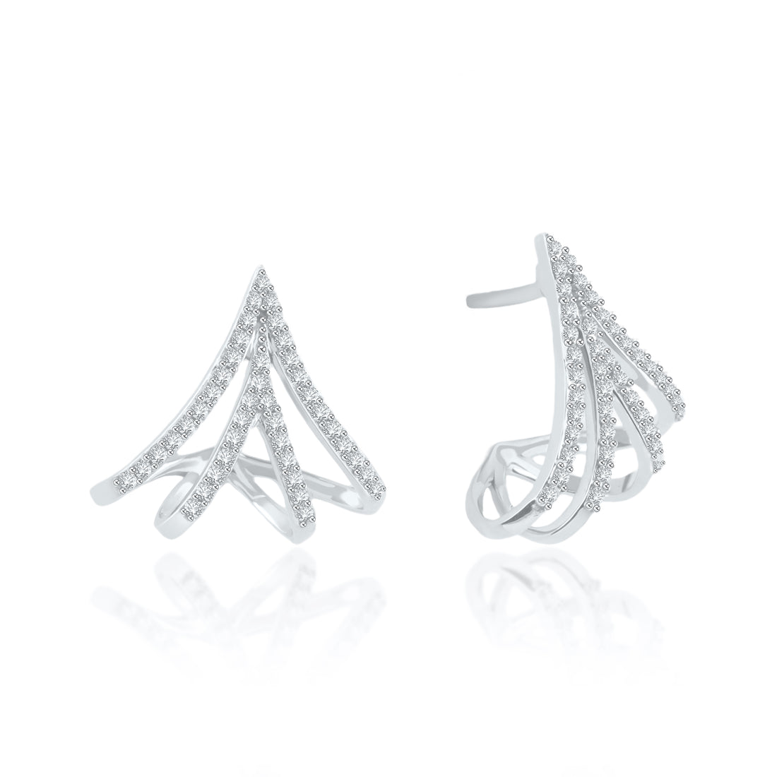 Olive Leaf Diamond Earrings