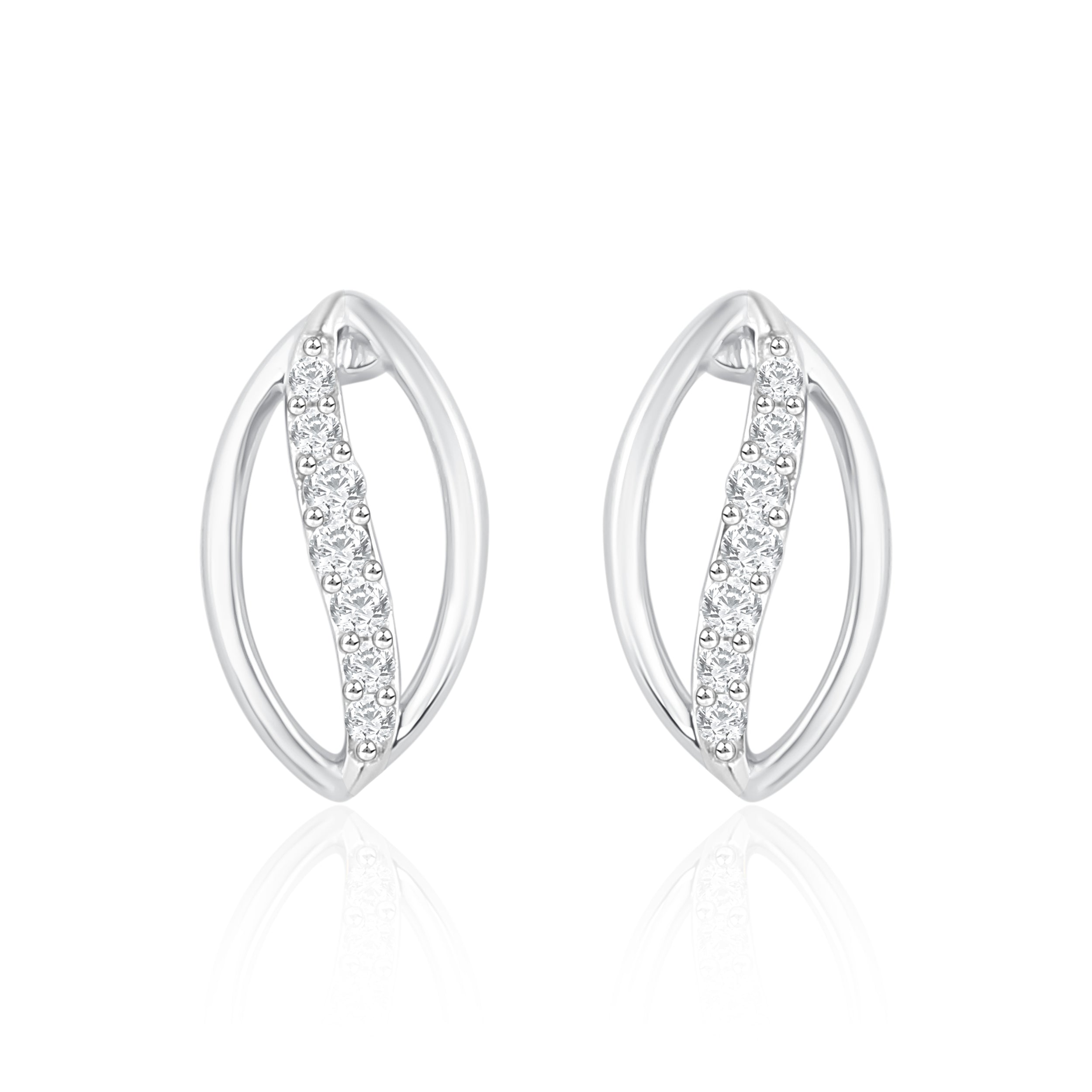 Autumn Leaves Stud Diamond Earrings