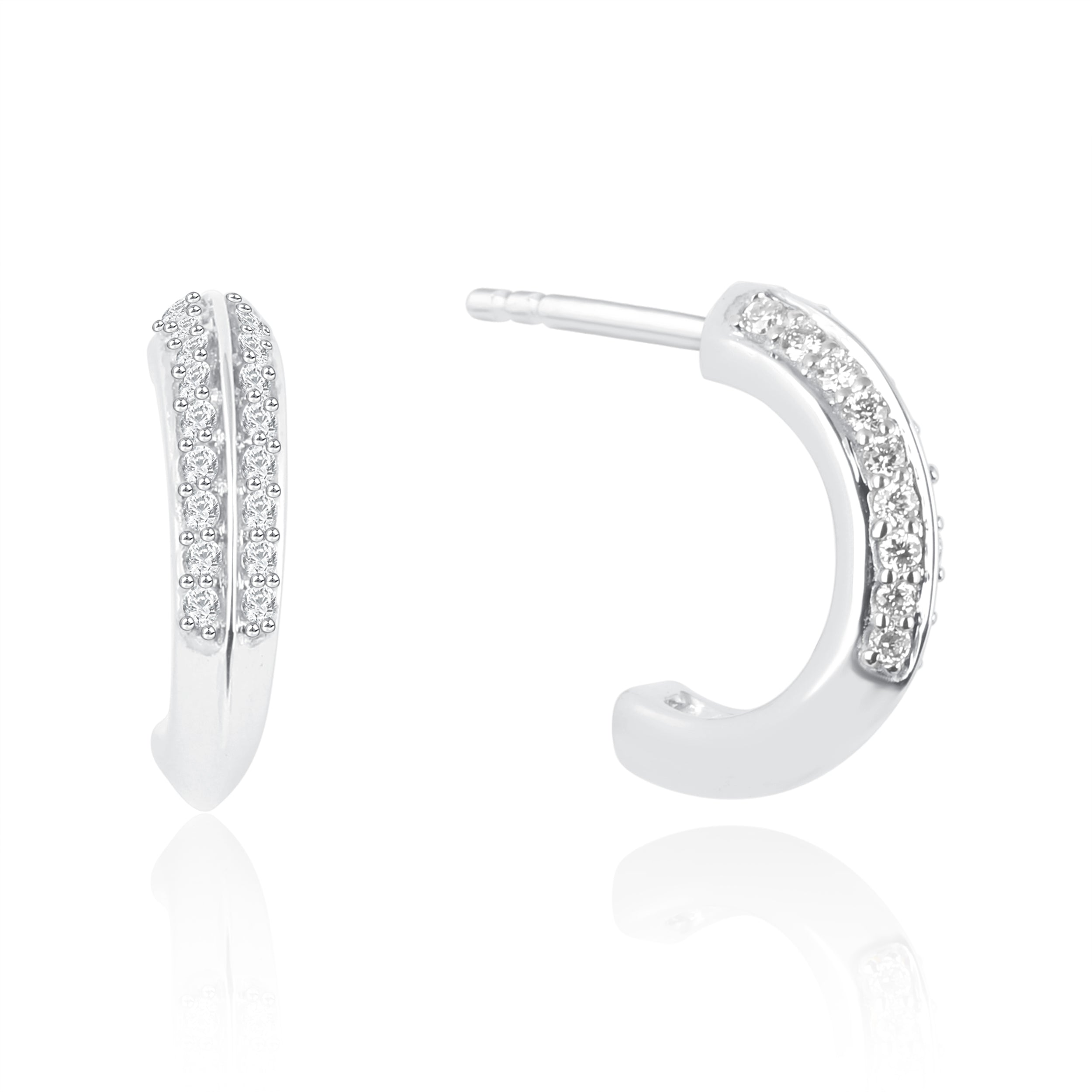 Half Moon Diamond Studded Earrings
