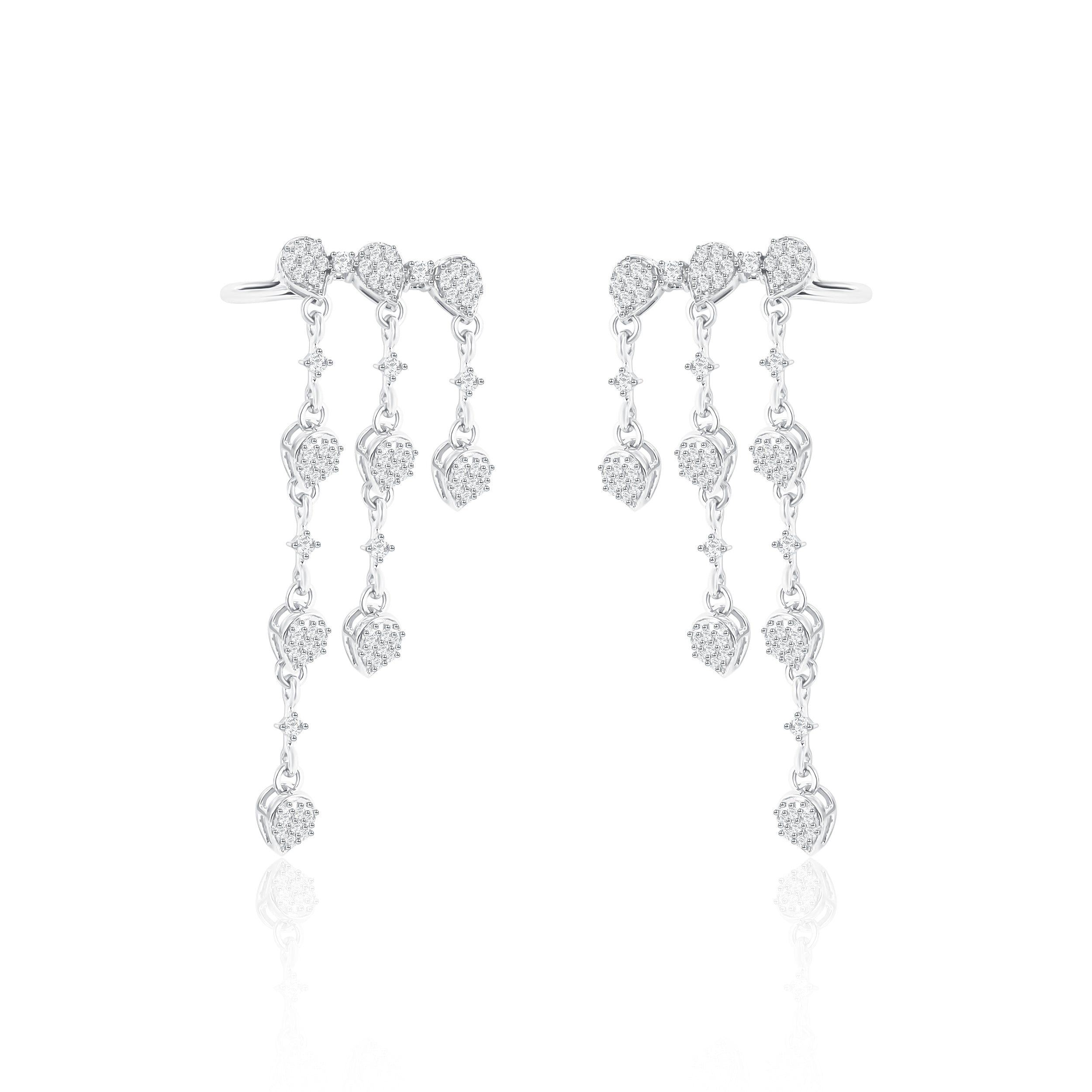 Rain Drippling Diamond Earrings
