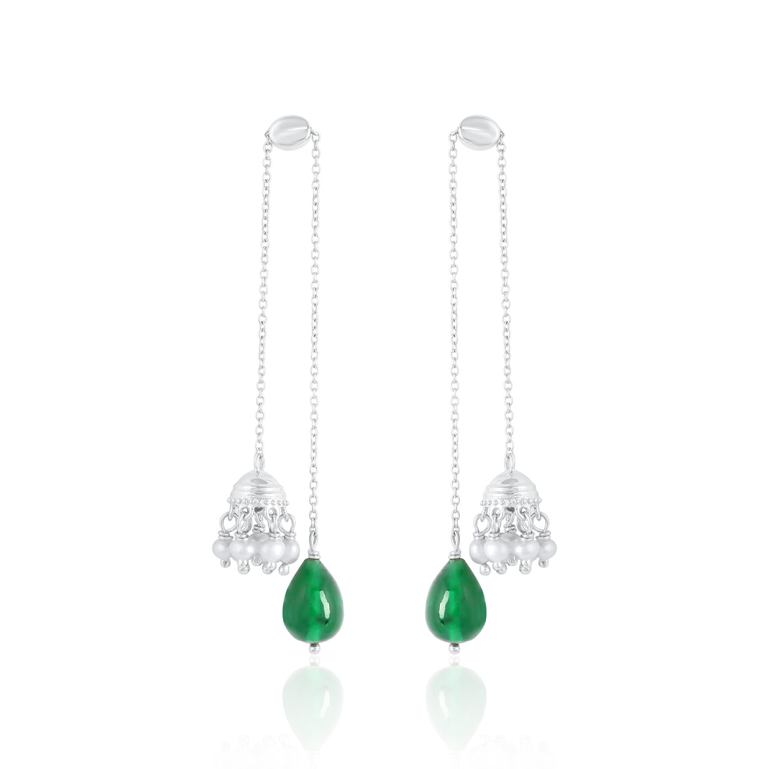 Daggling Chain Drop Diamond Earrings