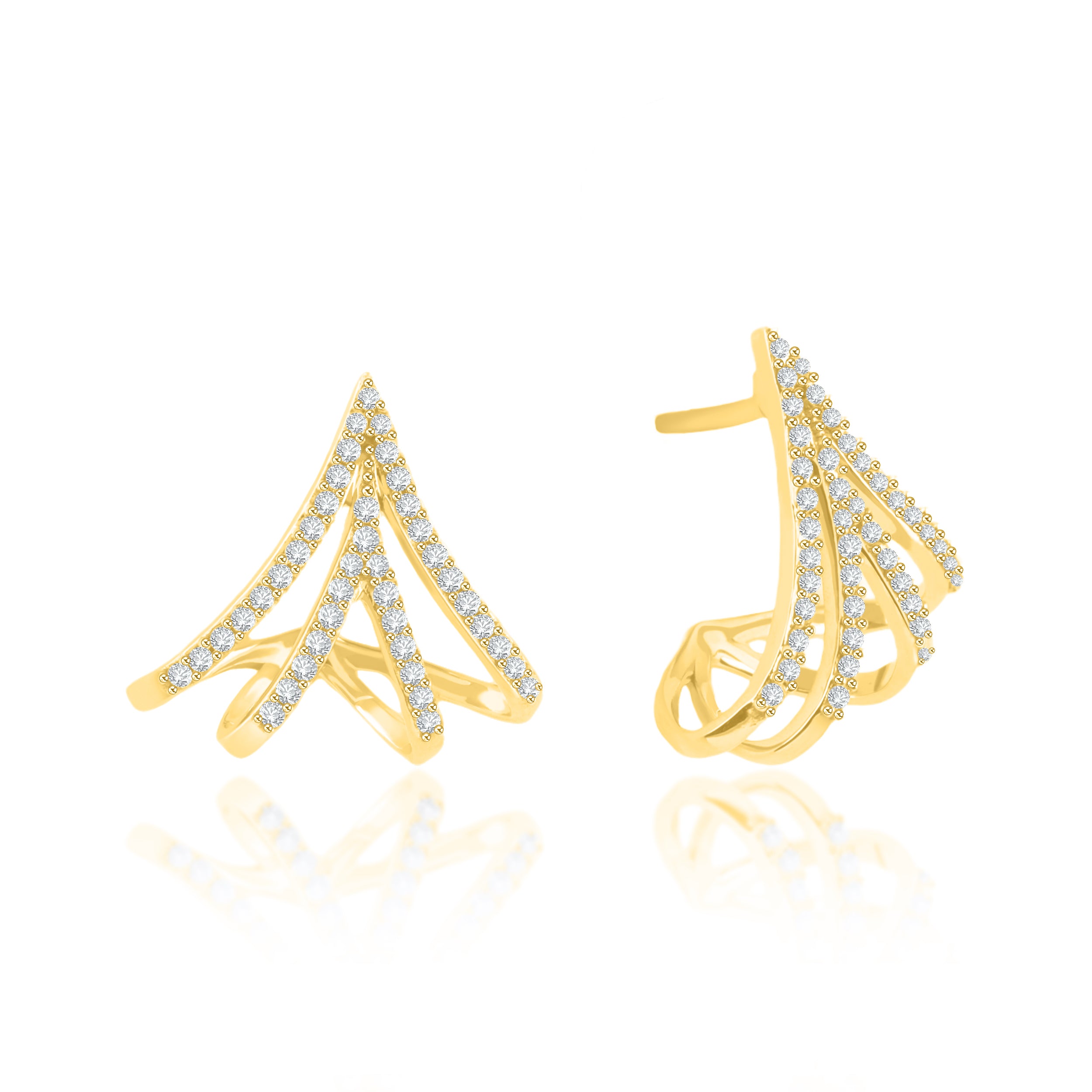 Olive Leaf Diamond Earrings