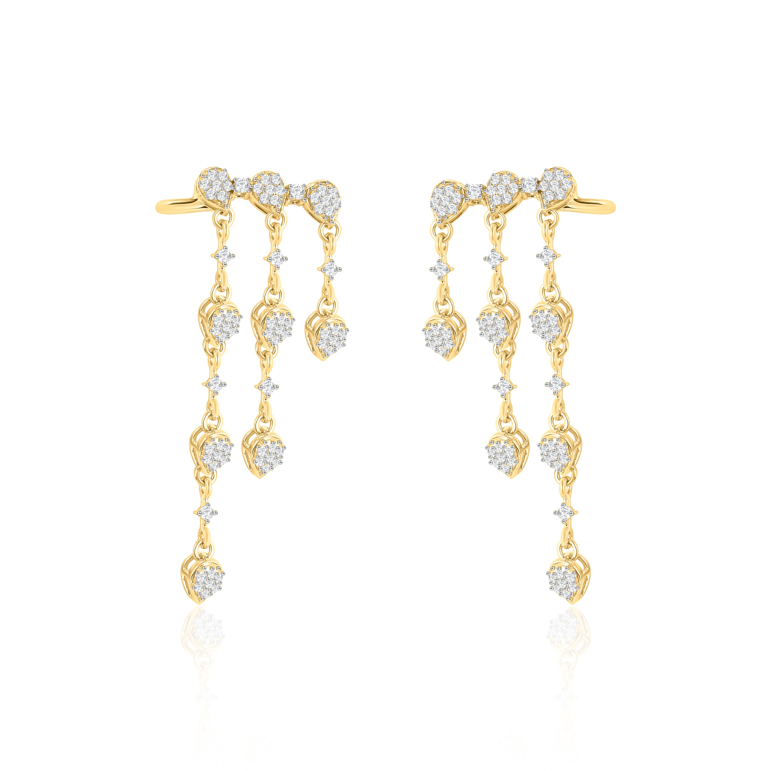 Rain Drippling Diamond Earrings