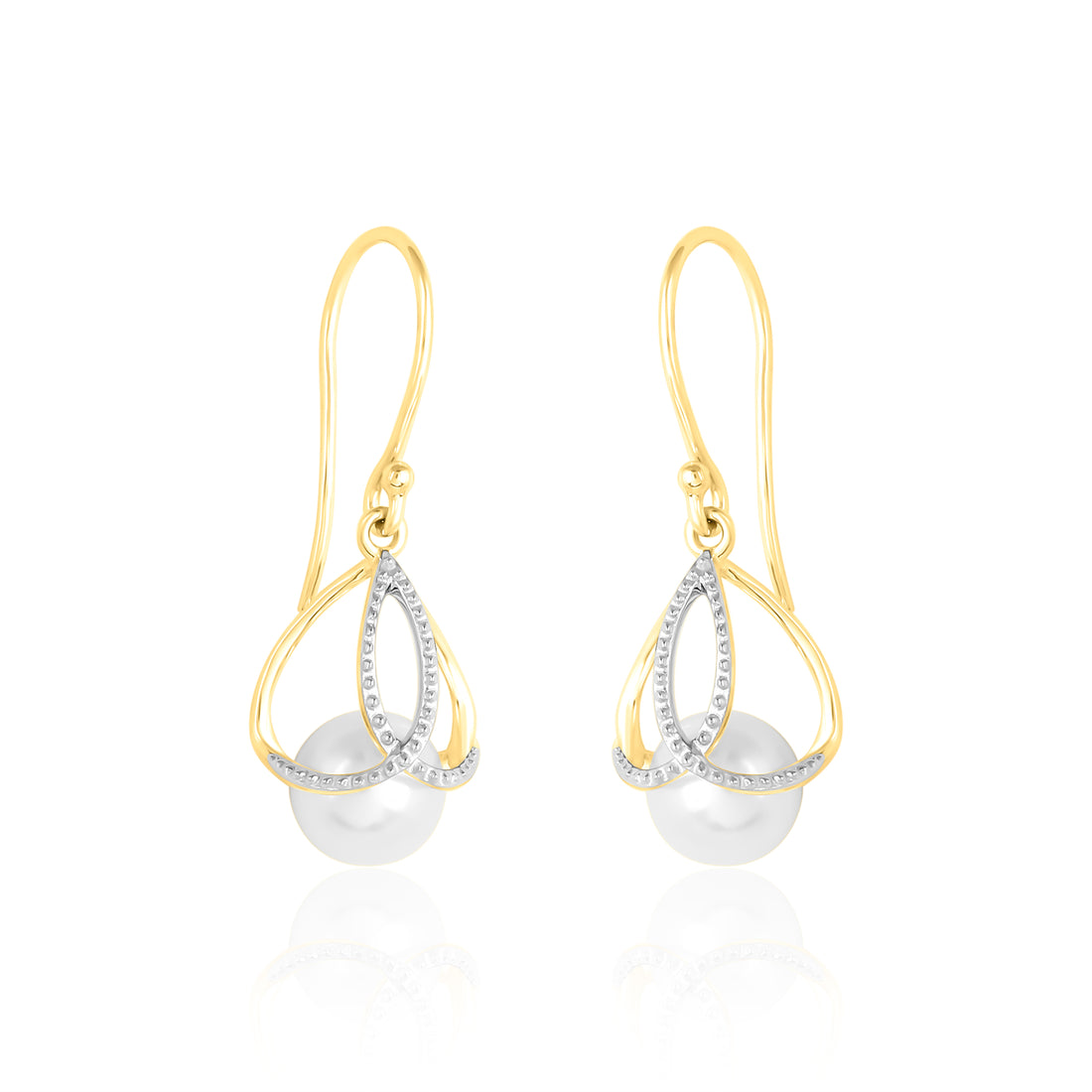 Rose Petal Surrounded Diamond Earrings