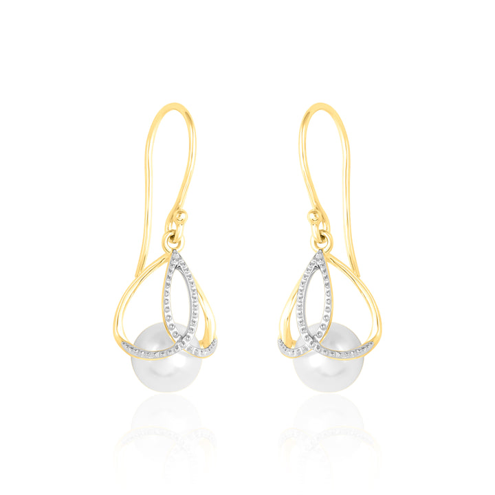 Rose Petal Surrounded Diamond Earrings