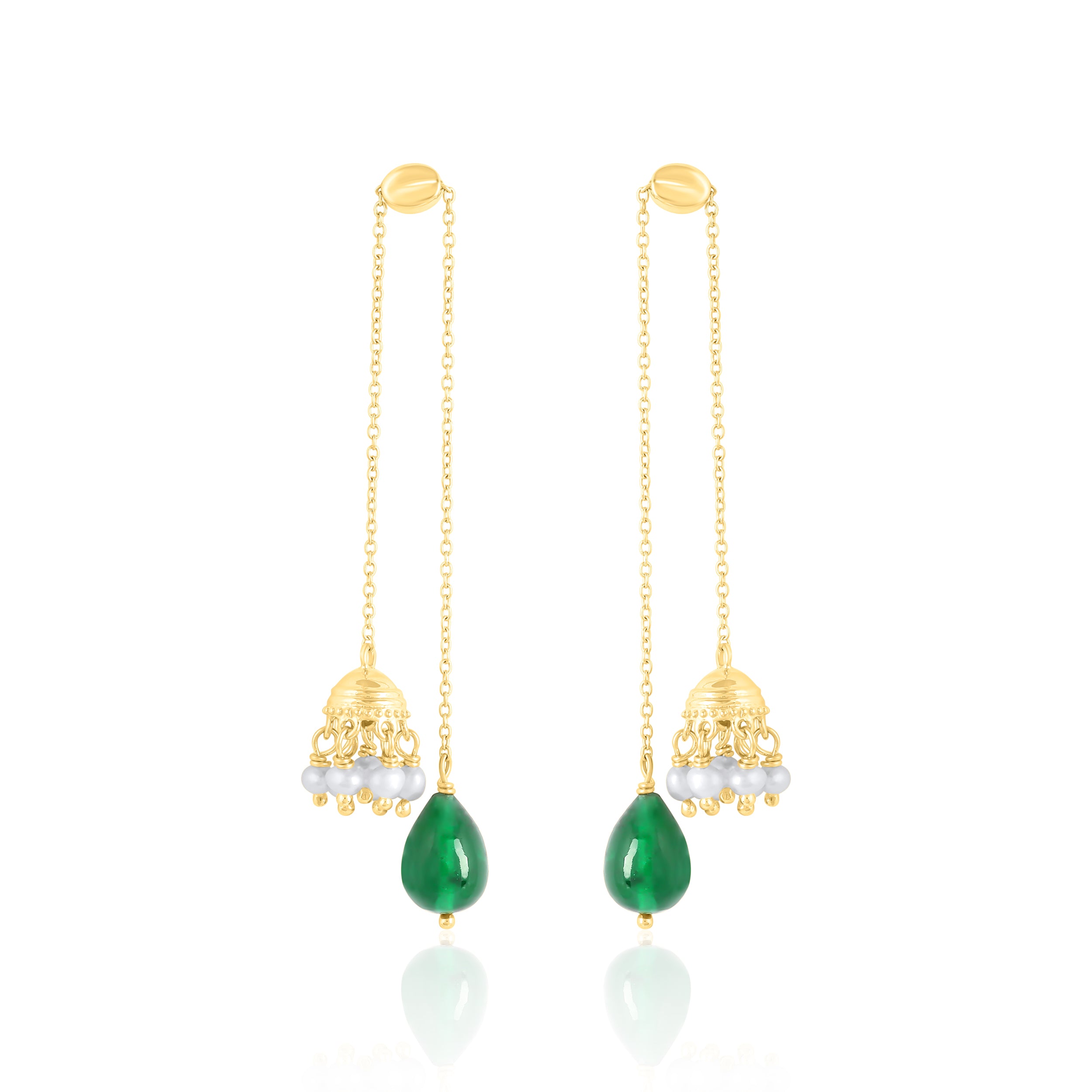 Daggling Chain Drop Diamond Earrings