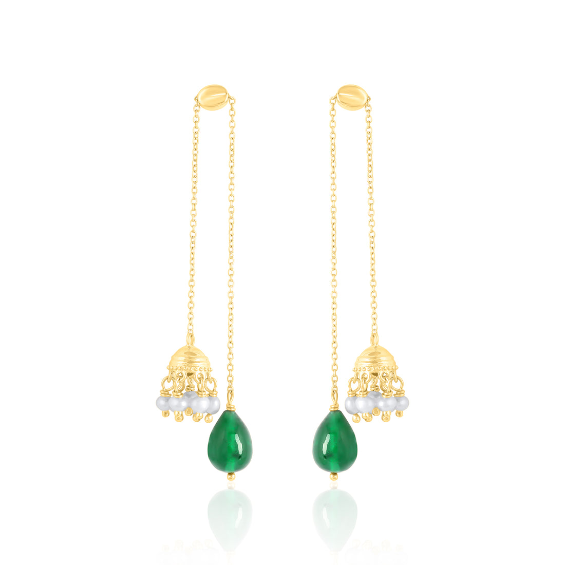 Daggling Chain Drop Diamond Earrings