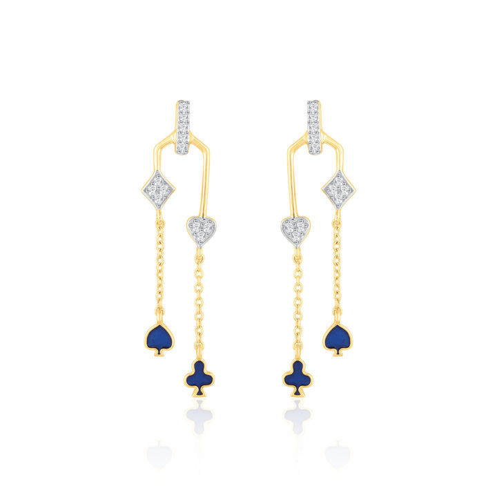 Threader Heart Diamond Earrings