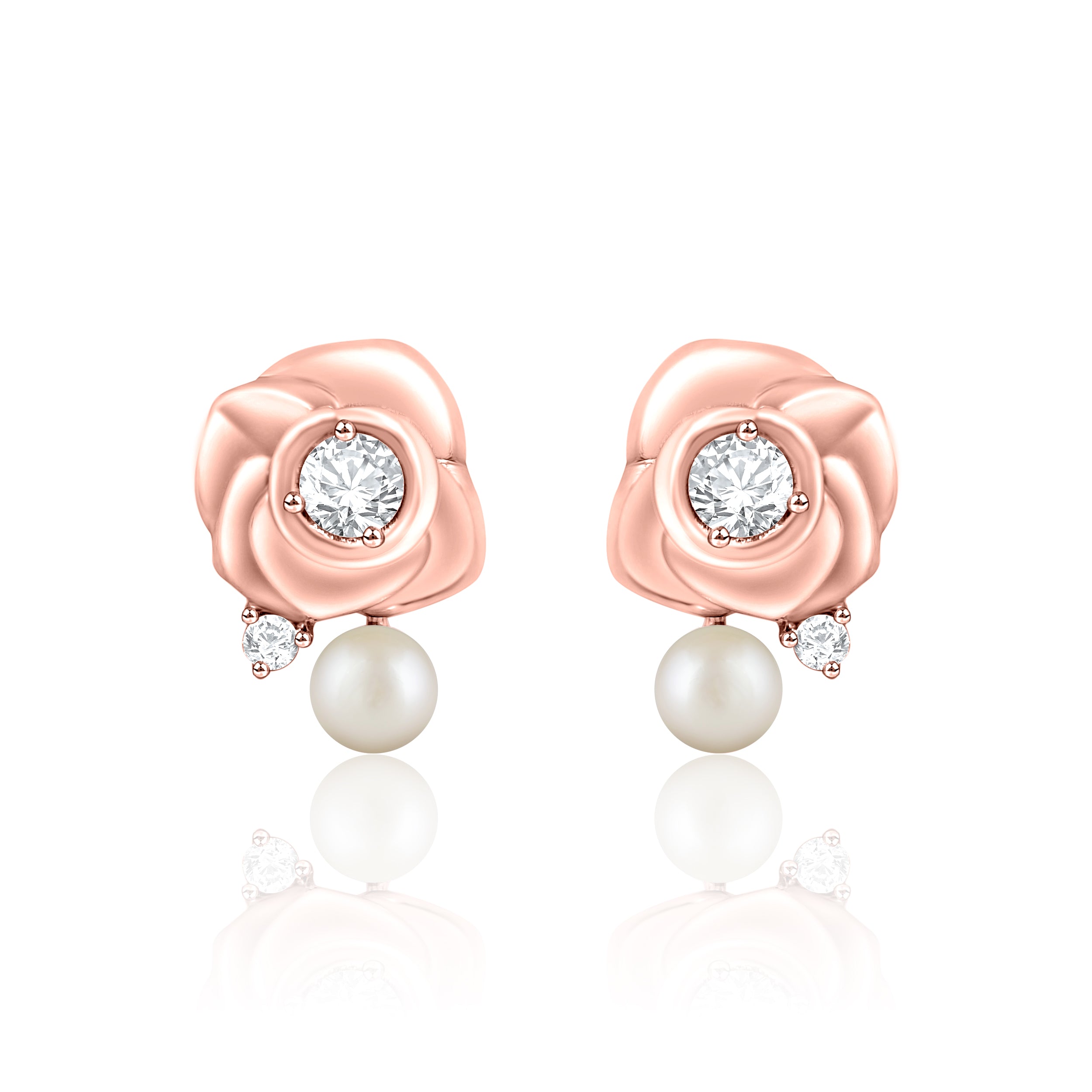 Rose Style Pearl Earrings