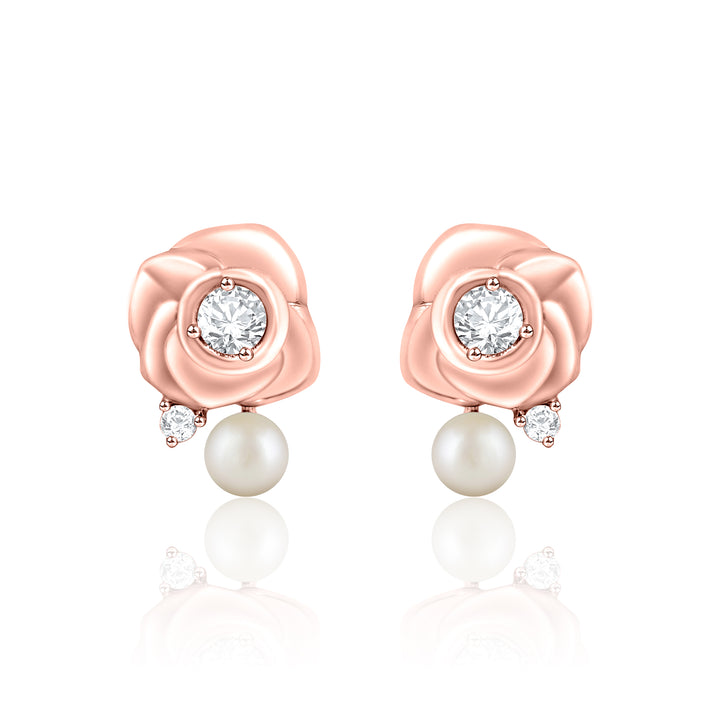 Rose Style Pearl Earrings