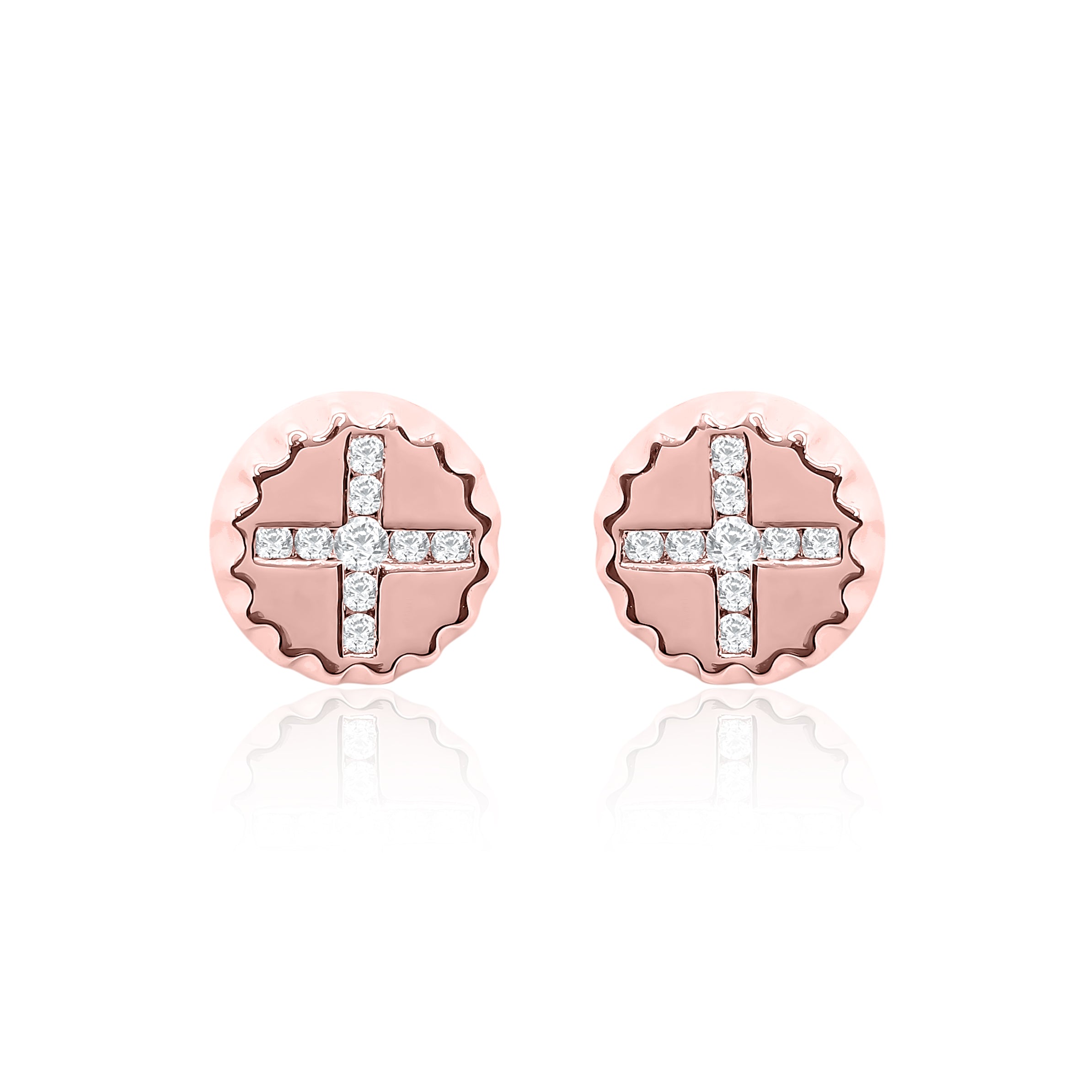 Cross Style Stud Earrings