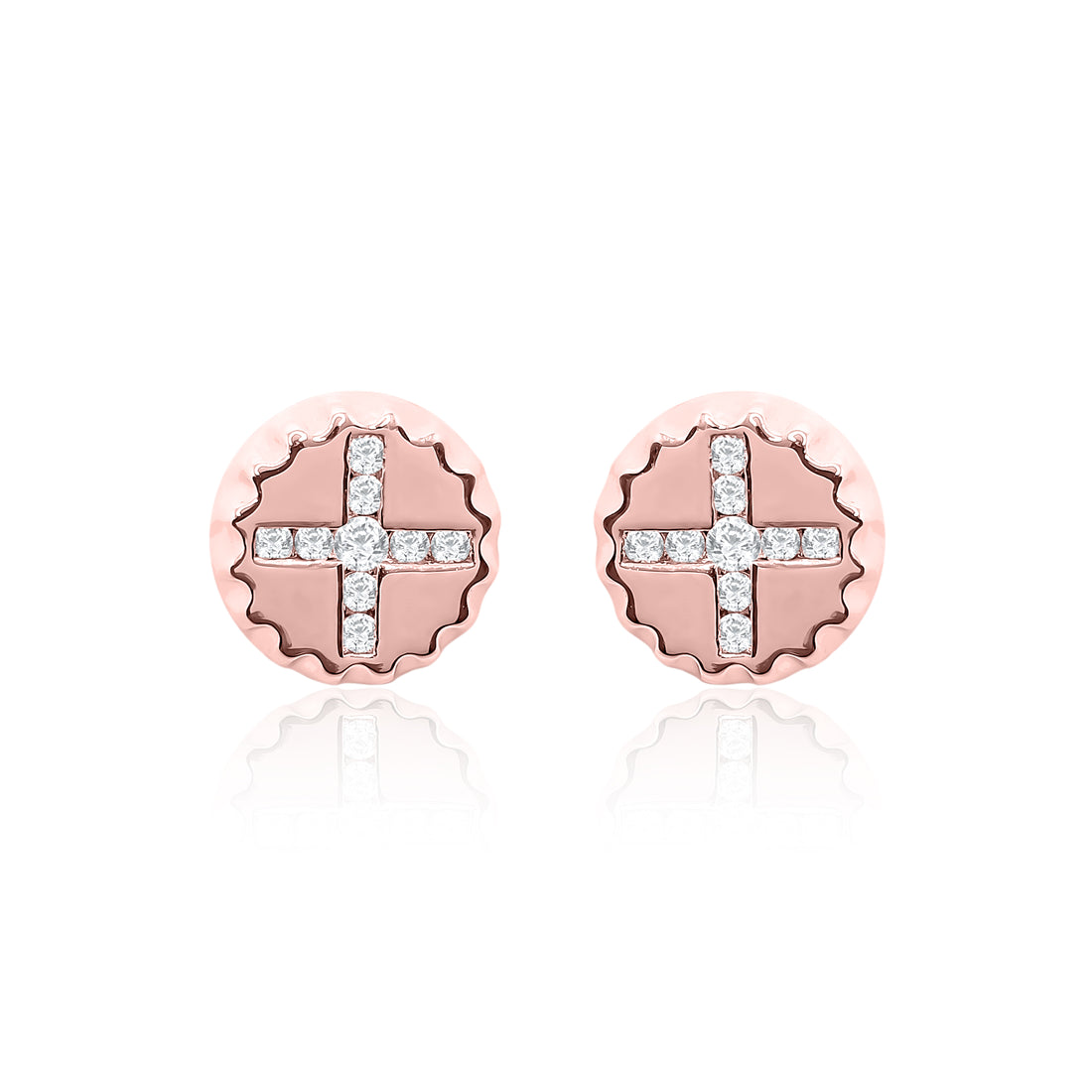 Cross Style Stud Earrings