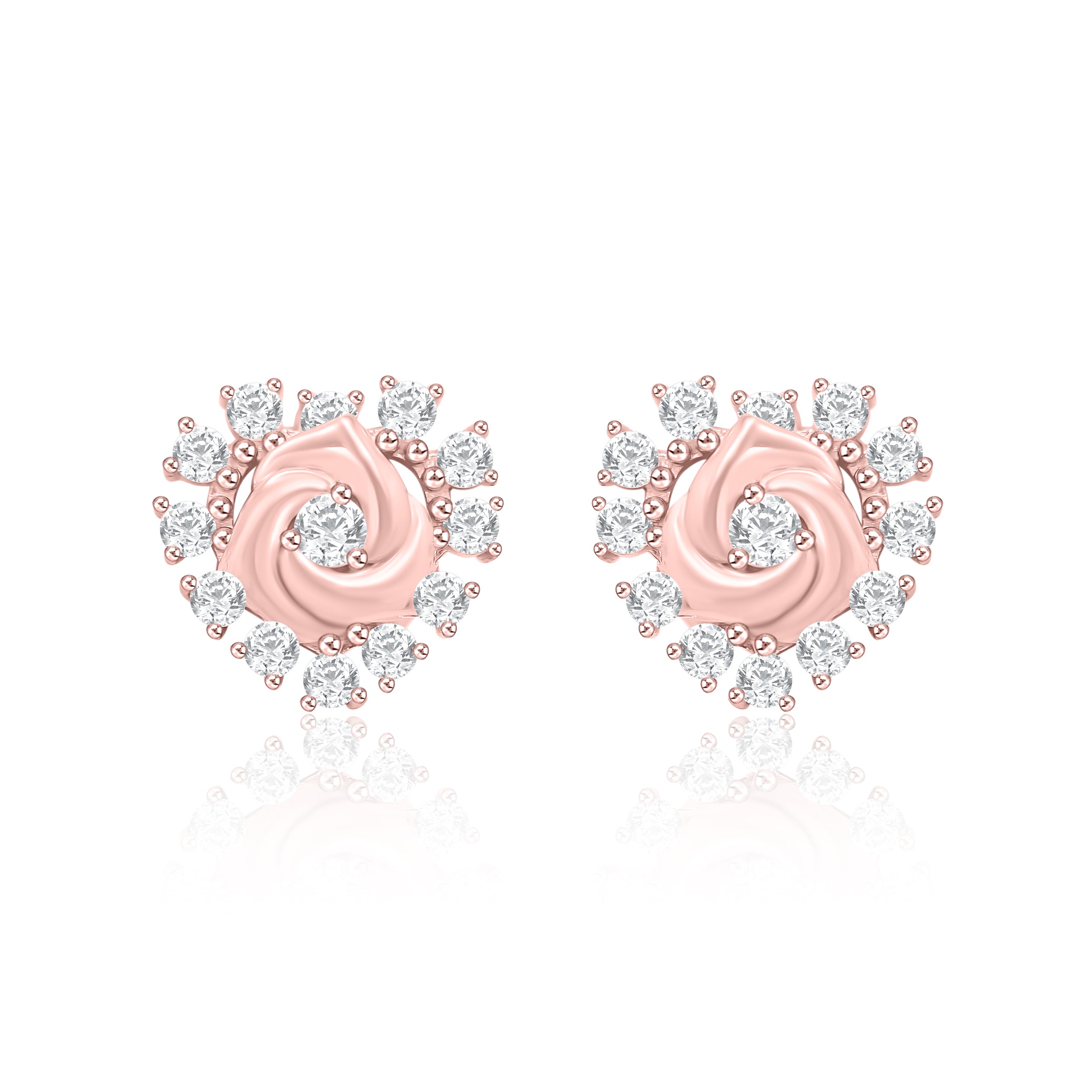 Flower Style Heart Shape Earrings