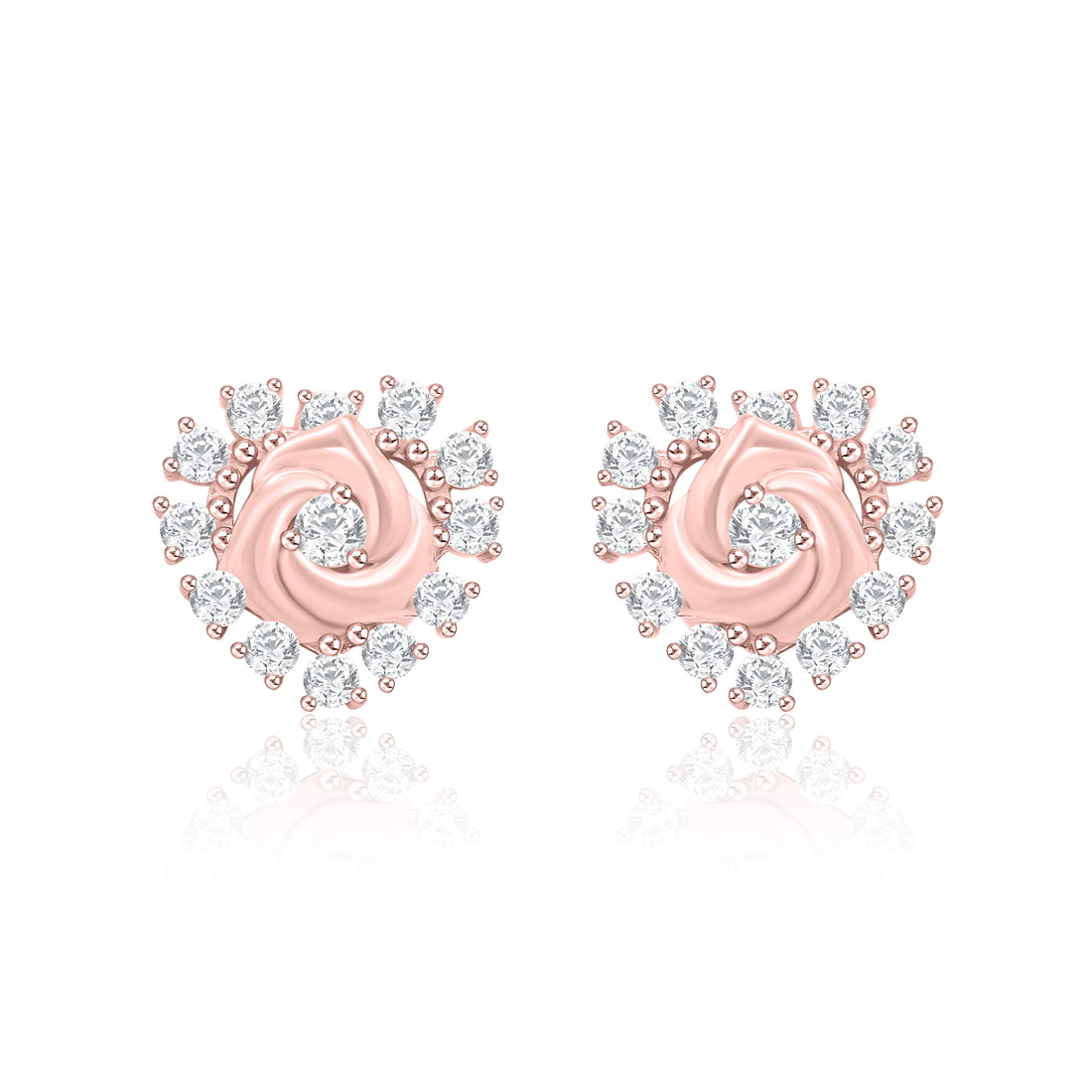 Flower Style Heart Shape Earrings