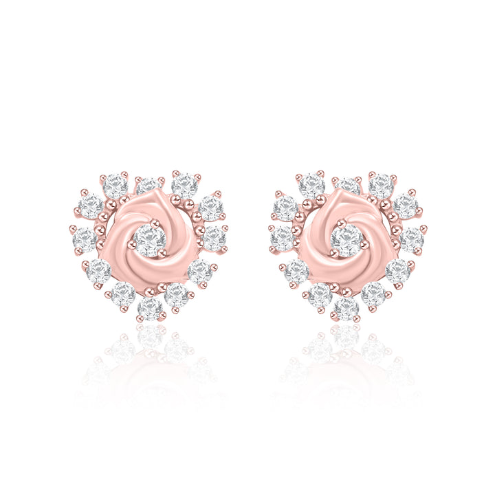 Flower Style Heart Shape Earrings