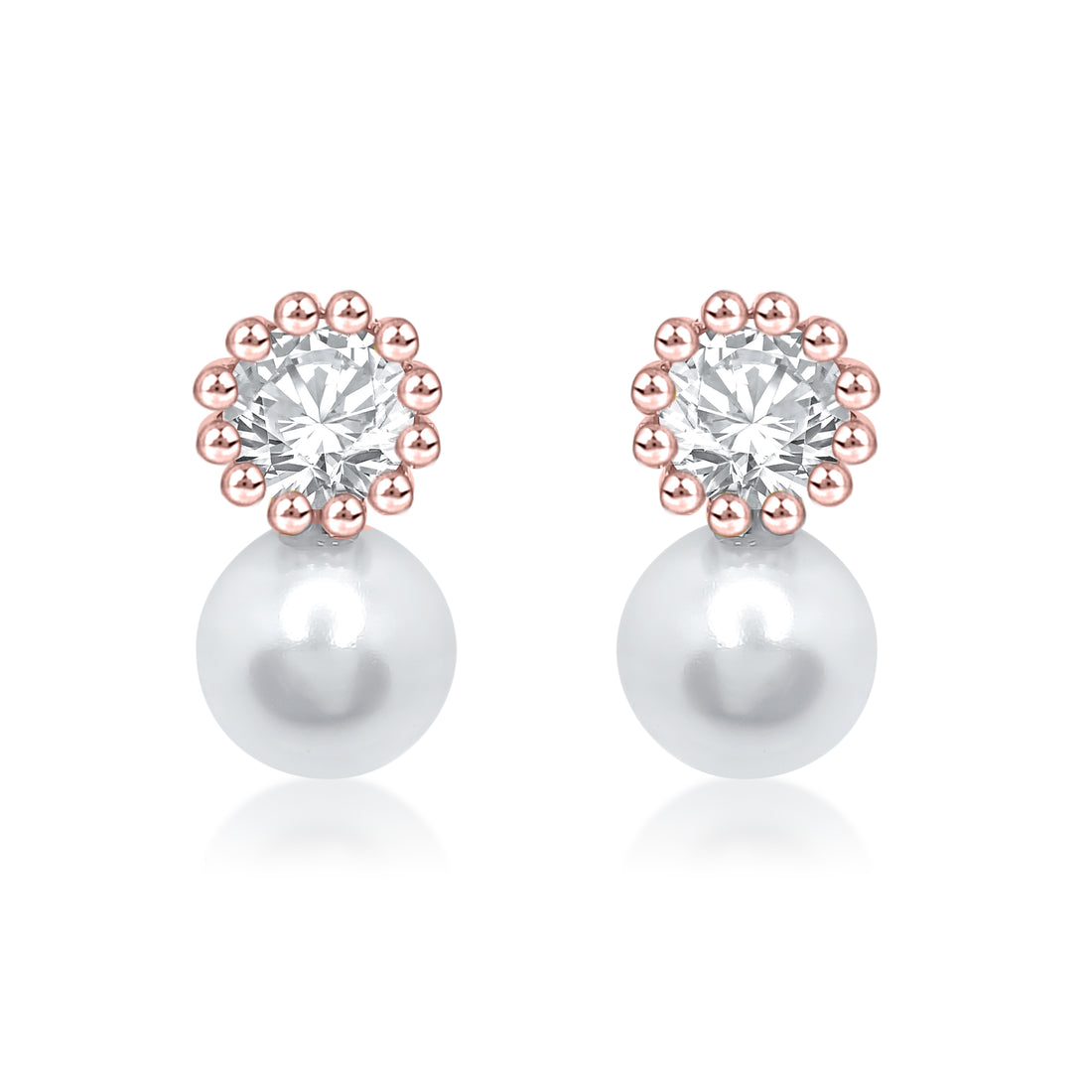 Elegant Solitaire with Pearl Earring