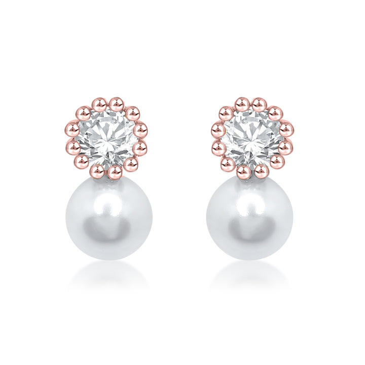 Elegant Solitaire with Pearl Earring