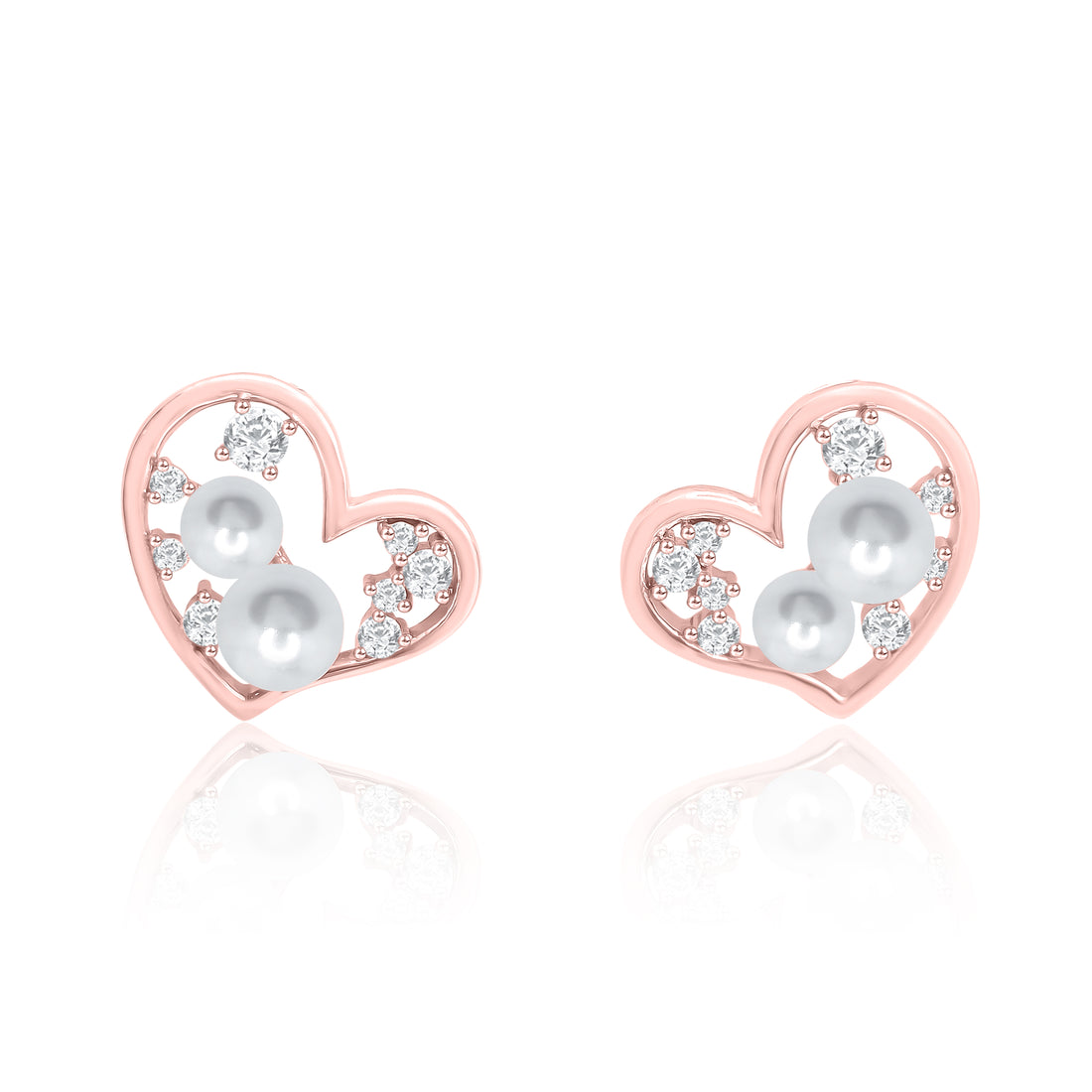 Heart Shape & Pearl Earrings