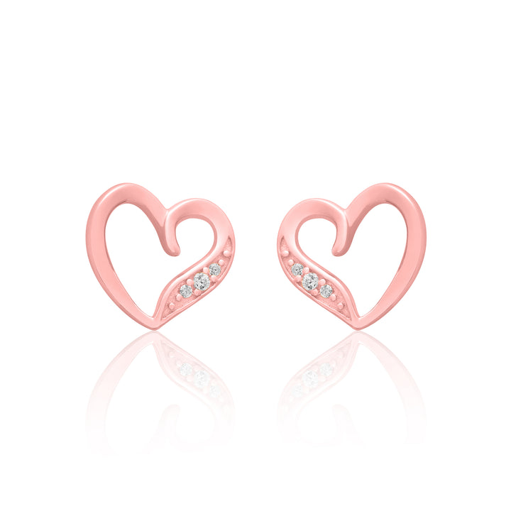 Sparkling Heart Stud Earrings