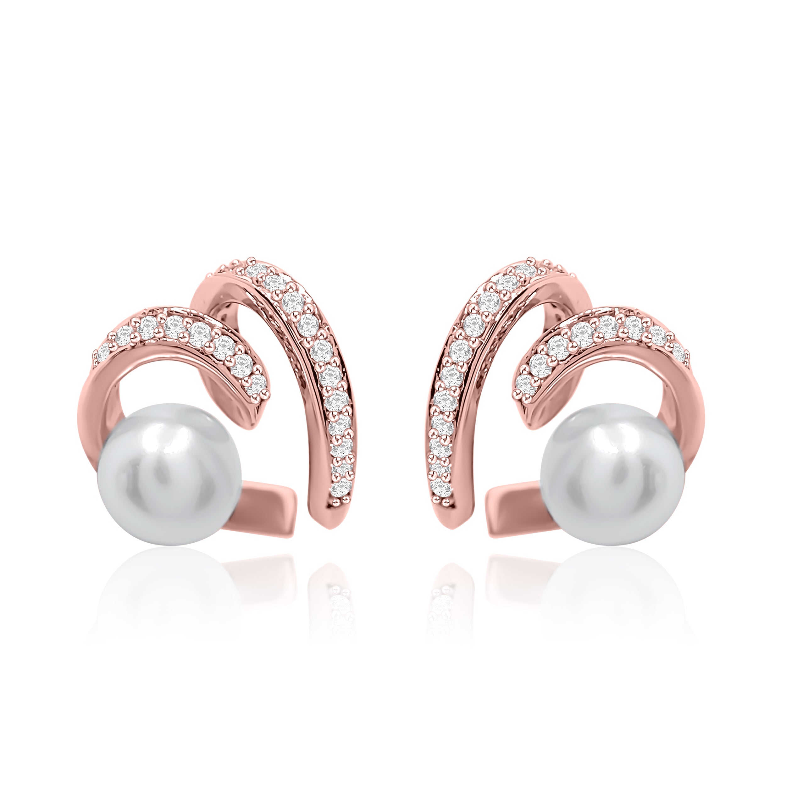 Twisted Heart Pearl Earrings