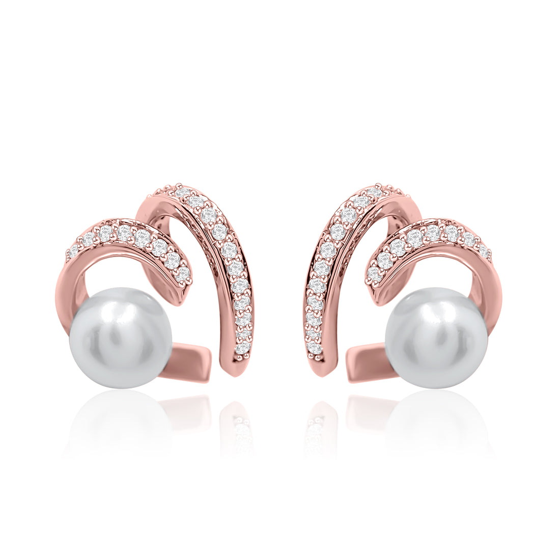 Twisted Heart Pearl Earrings