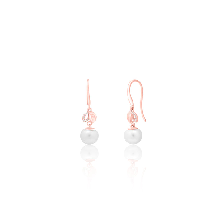 Leaf Shape Pearl Earrings