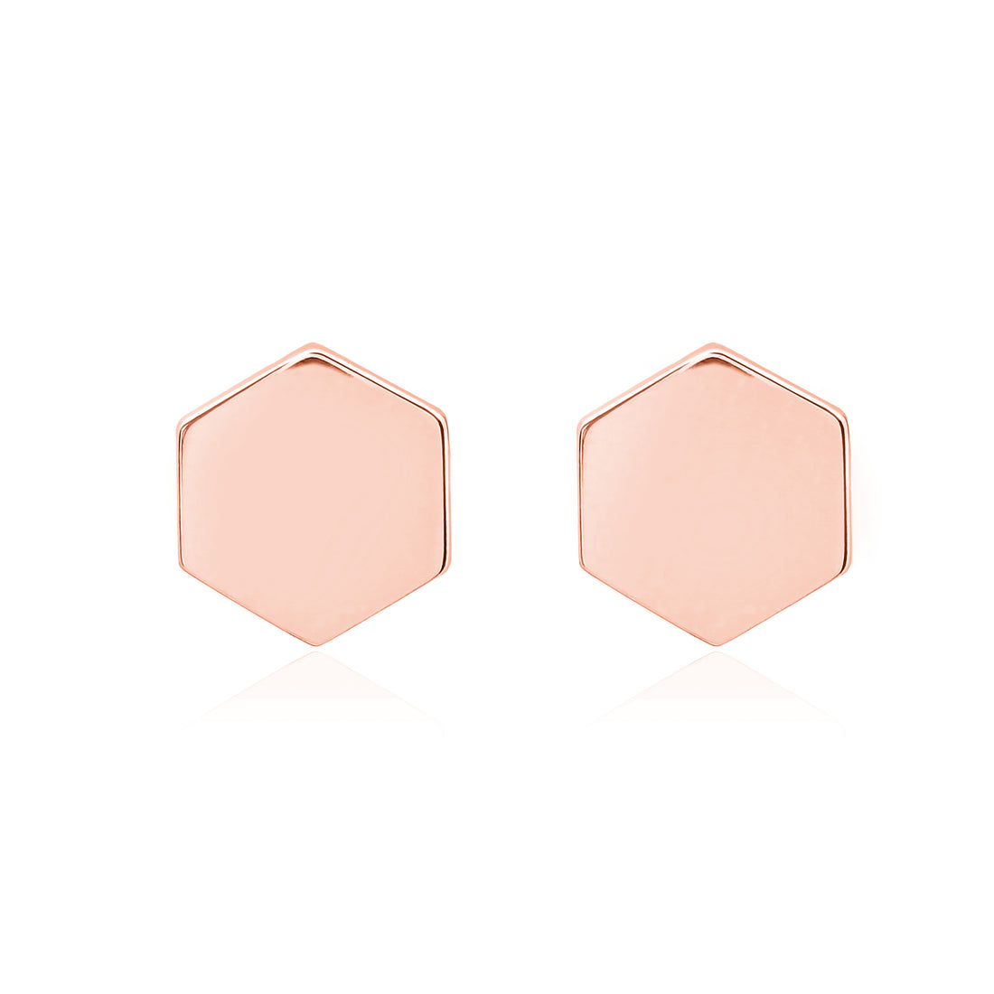 Minimalistic Hexagon Plain Metal Earrings