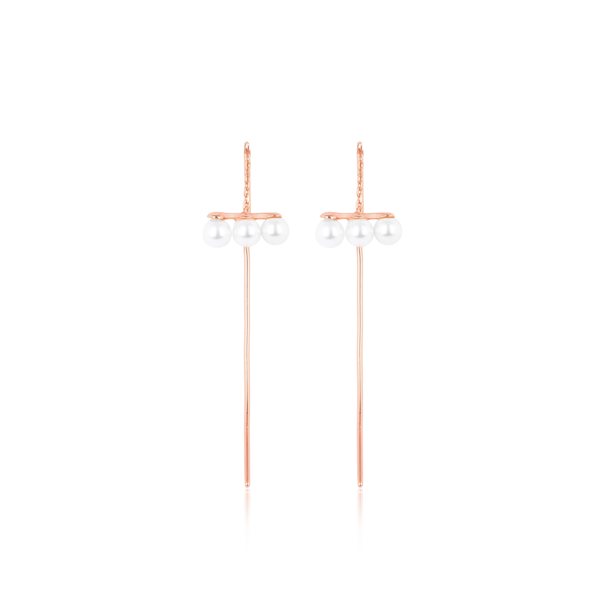 Shimmer Dangling Pearl Earrings