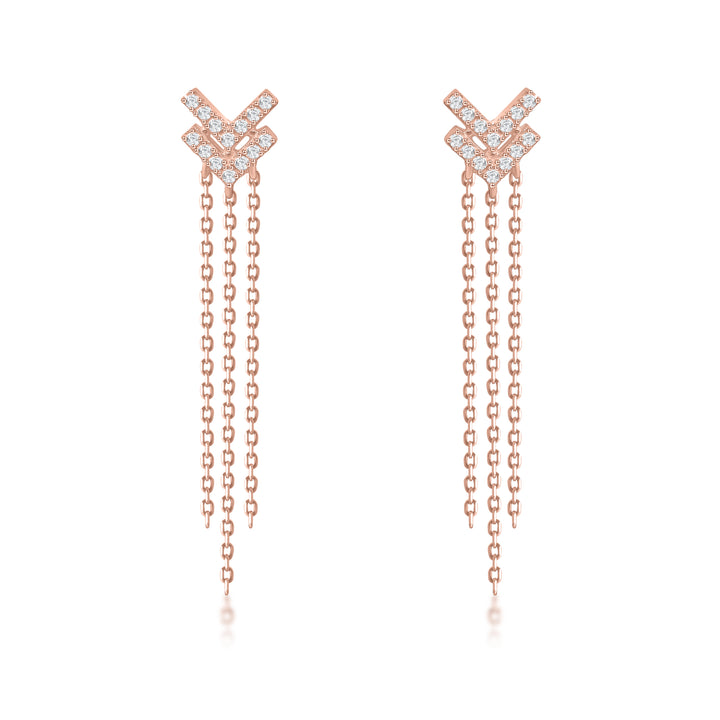 Double V Long Chain Earrings