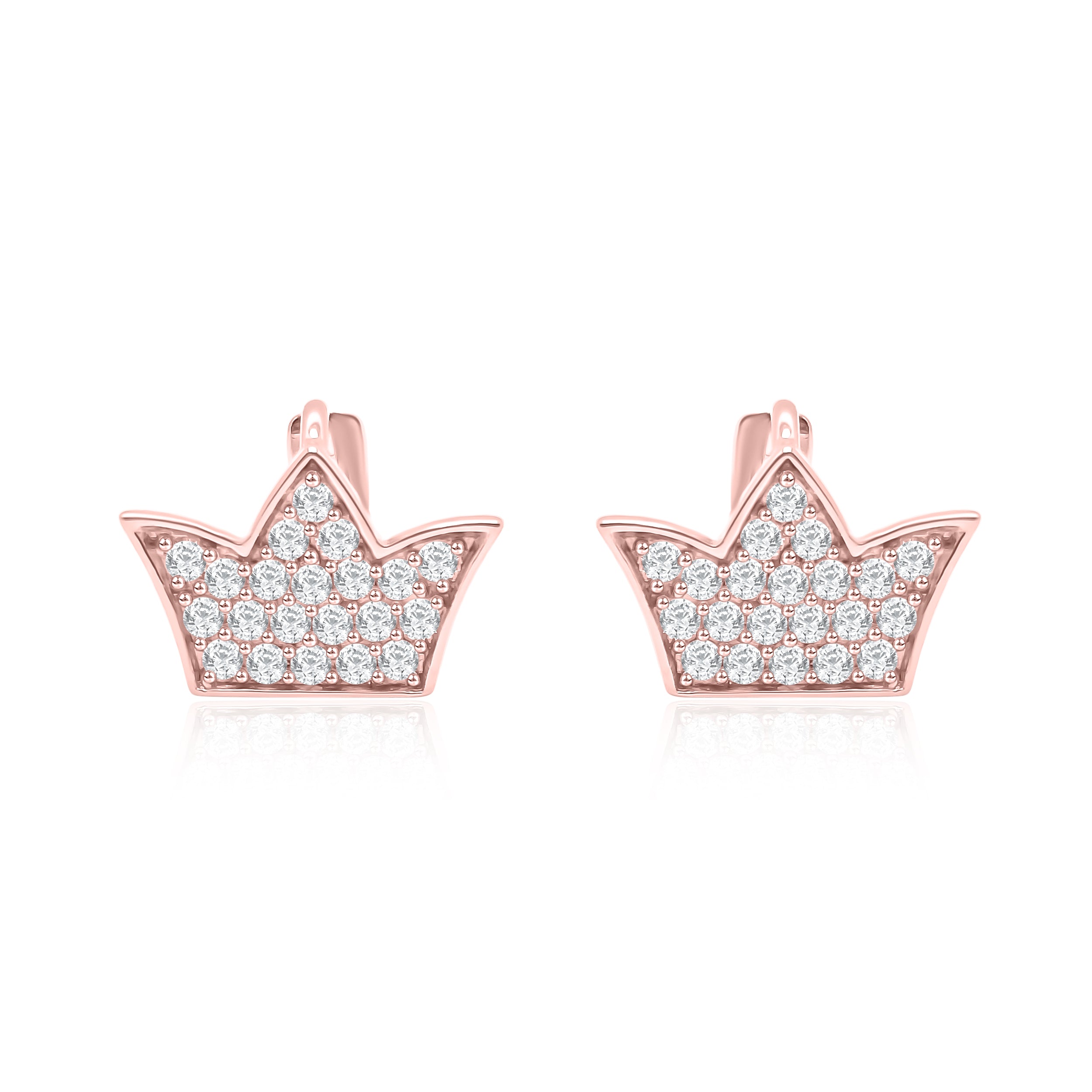Crown Style Diamond Earrings