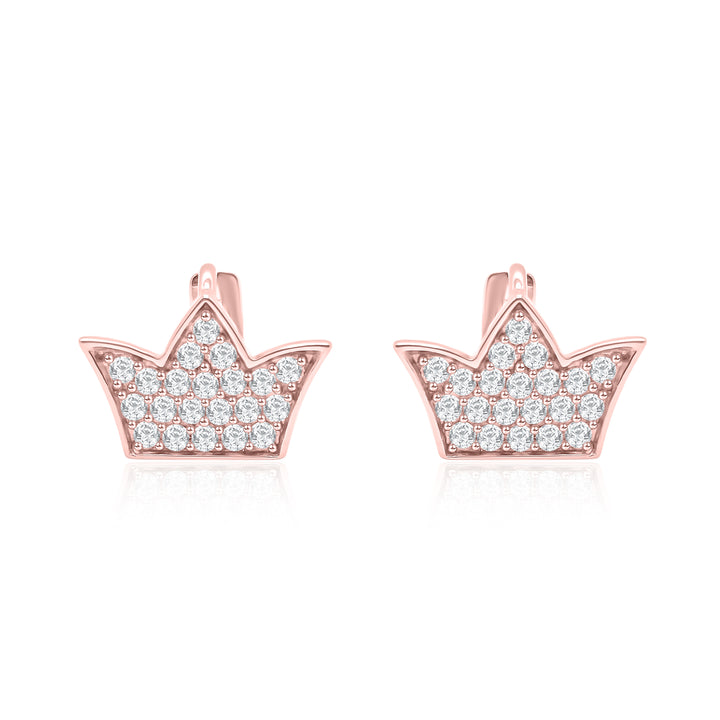 Crown Style Diamond Earrings