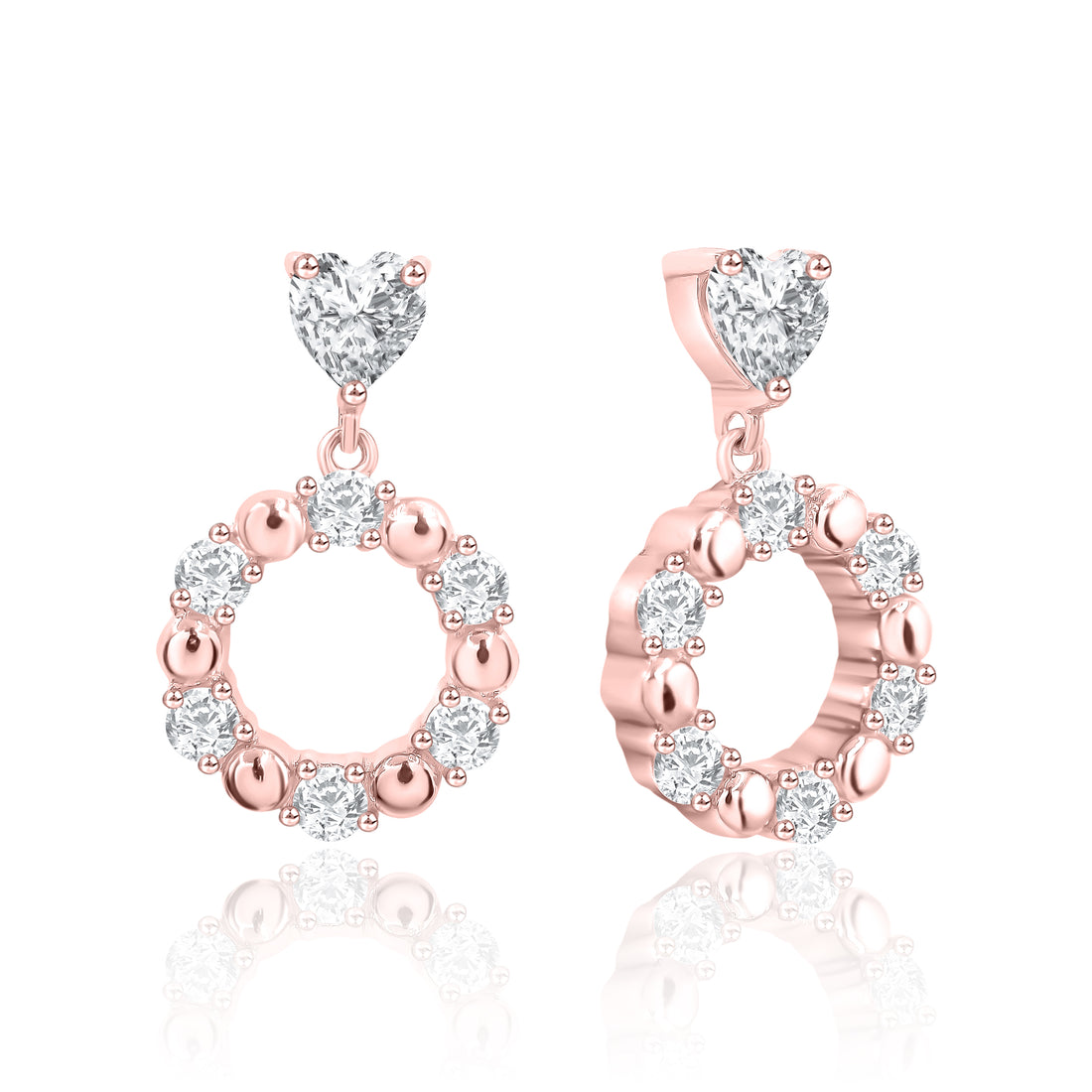 Shallowround Heart Earrings