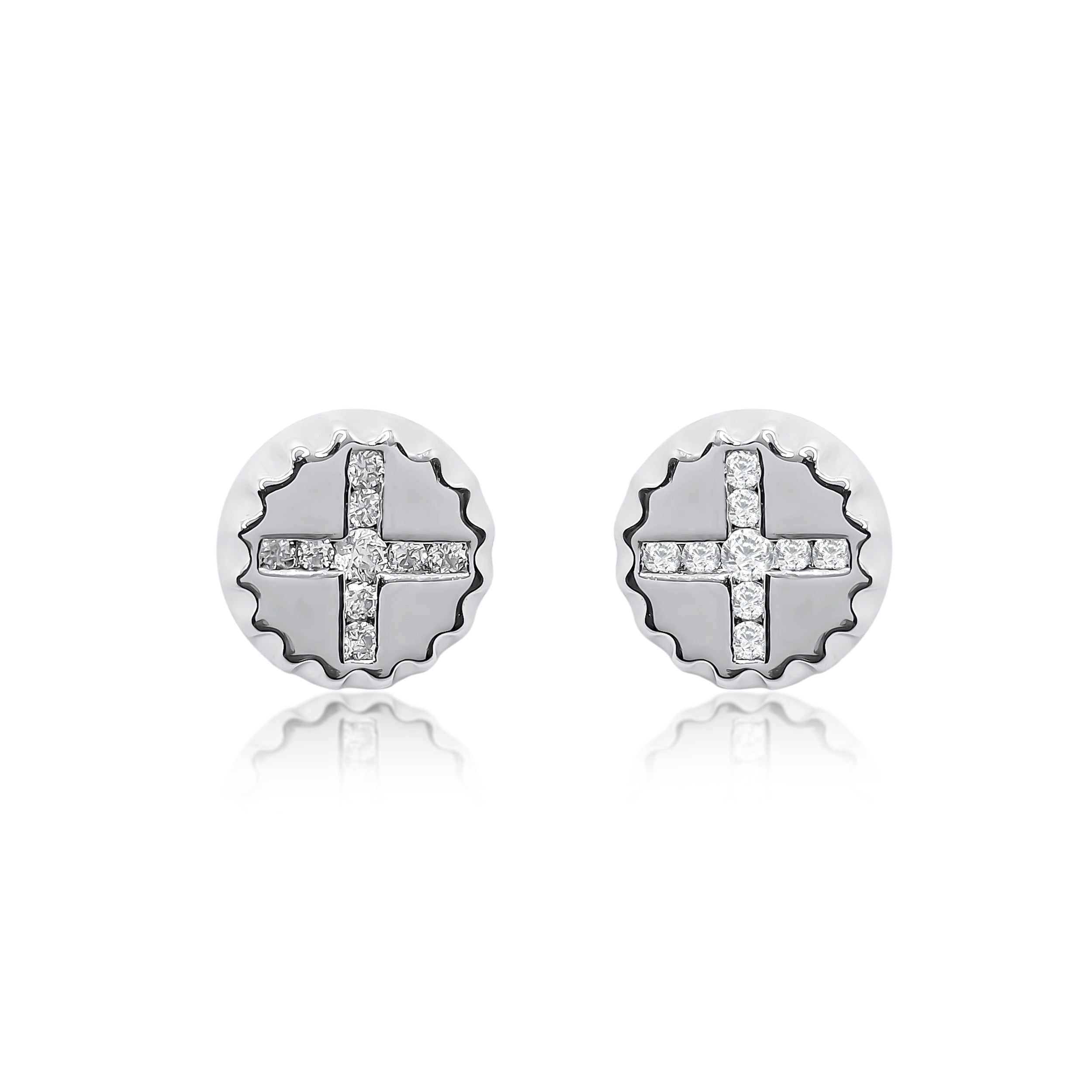 Cross Style Stud Earrings