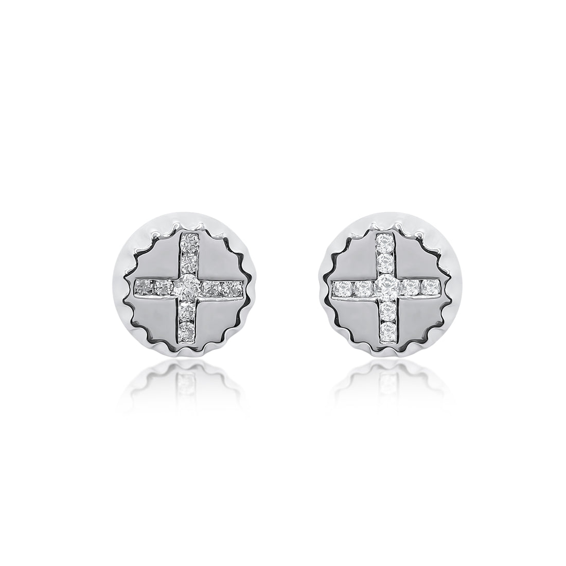 Cross Style Stud Earrings