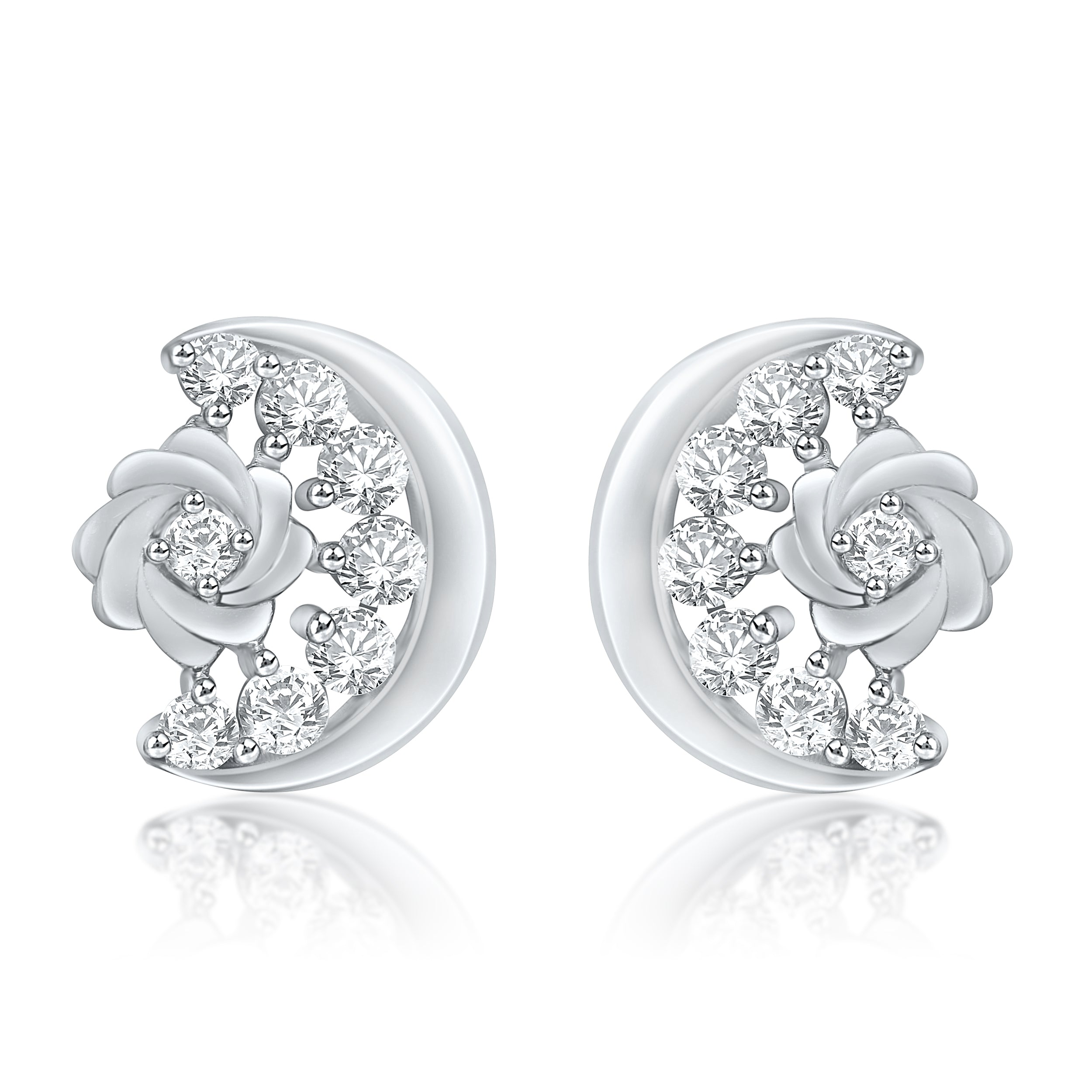 Rose & Crescent Moon Earrings