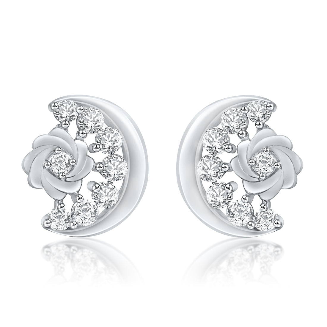 Rose & Crescent Moon Earrings