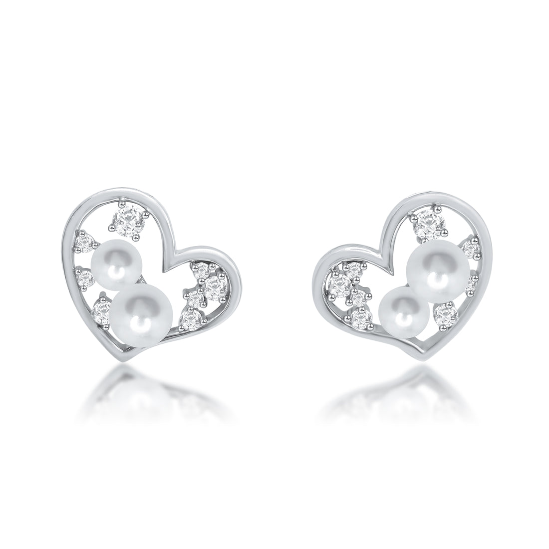 Heart Shape & Pearl Earrings