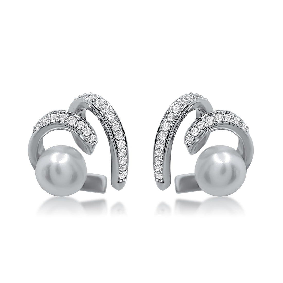 Twisted Heart Pearl Earrings