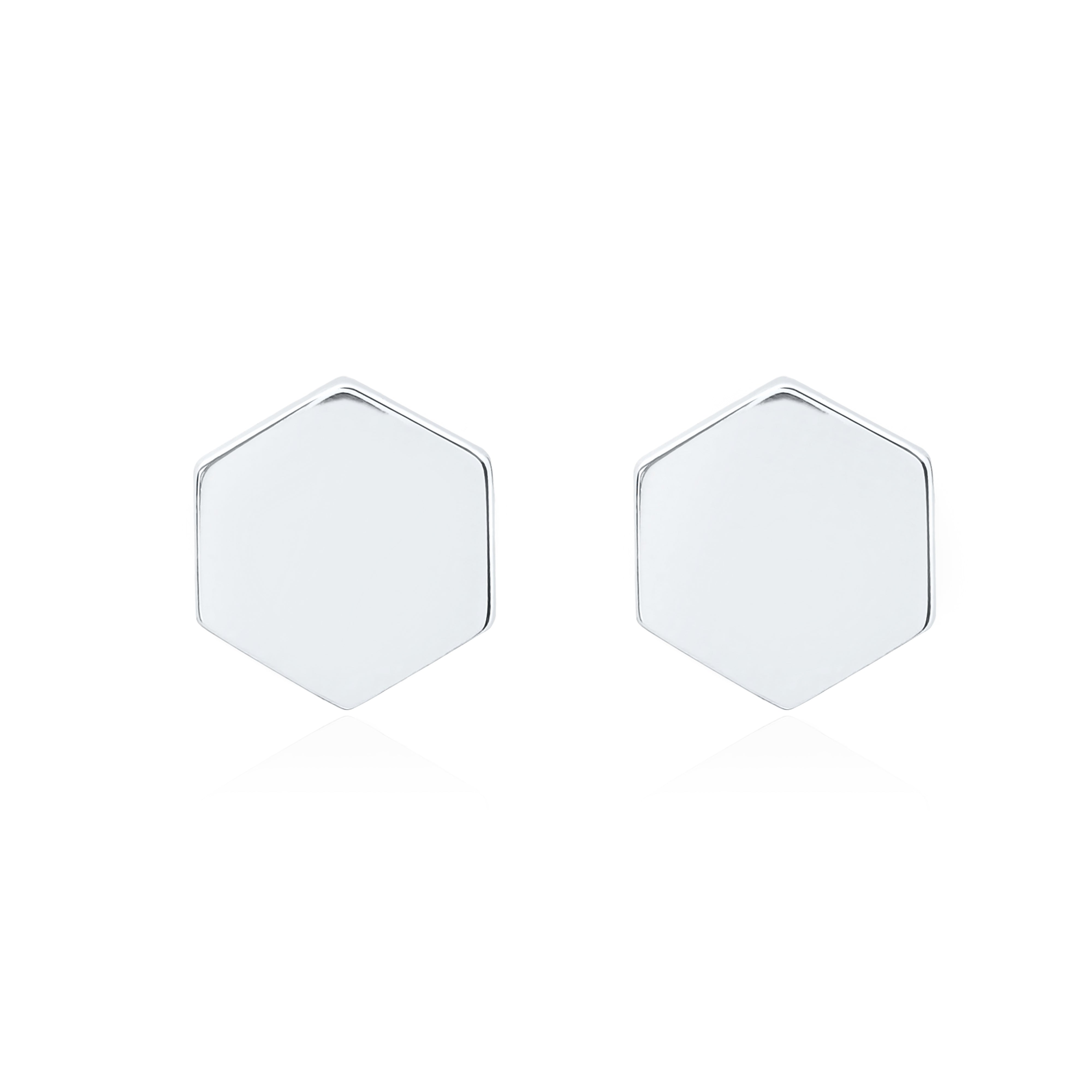 Minimalistic Hexagon Plain Metal Earrings