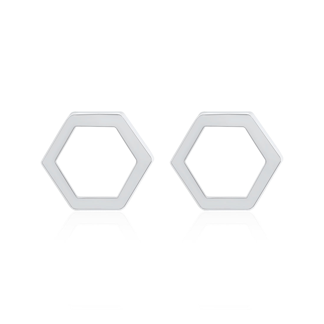 Artistic Pentagon Plain Metal Earrings