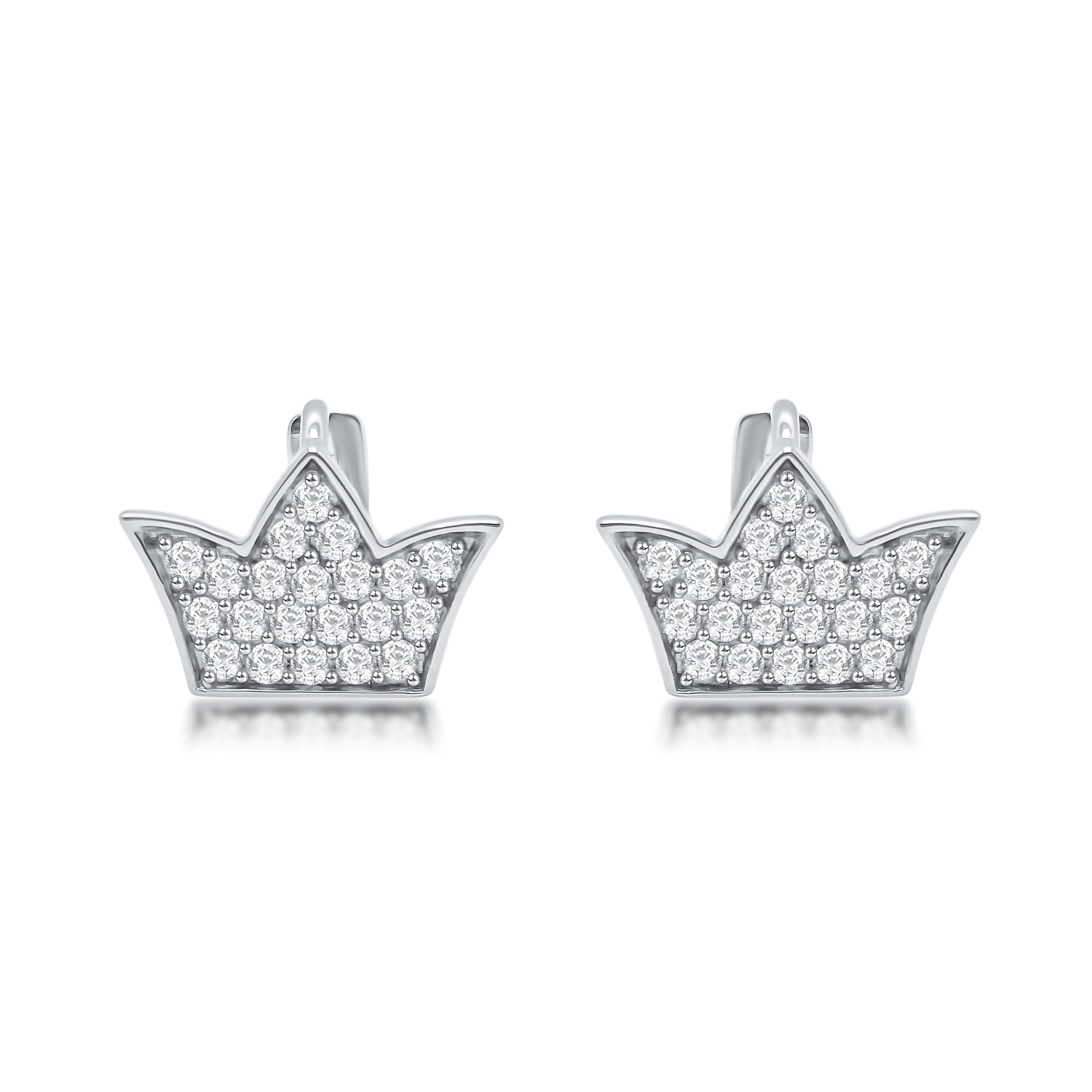 Crown Style Diamond Earrings
