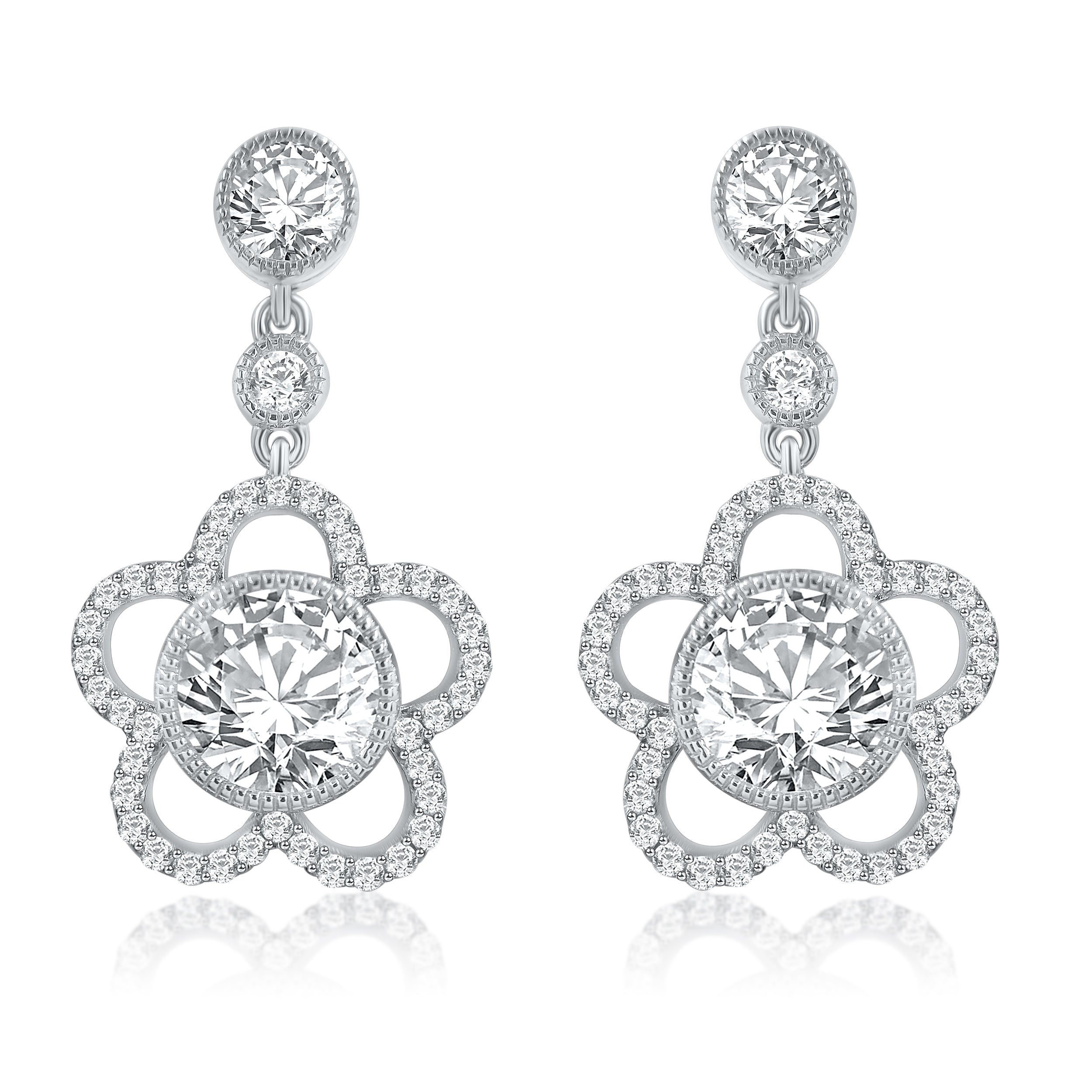 Flower Inspired Danglers Earrings